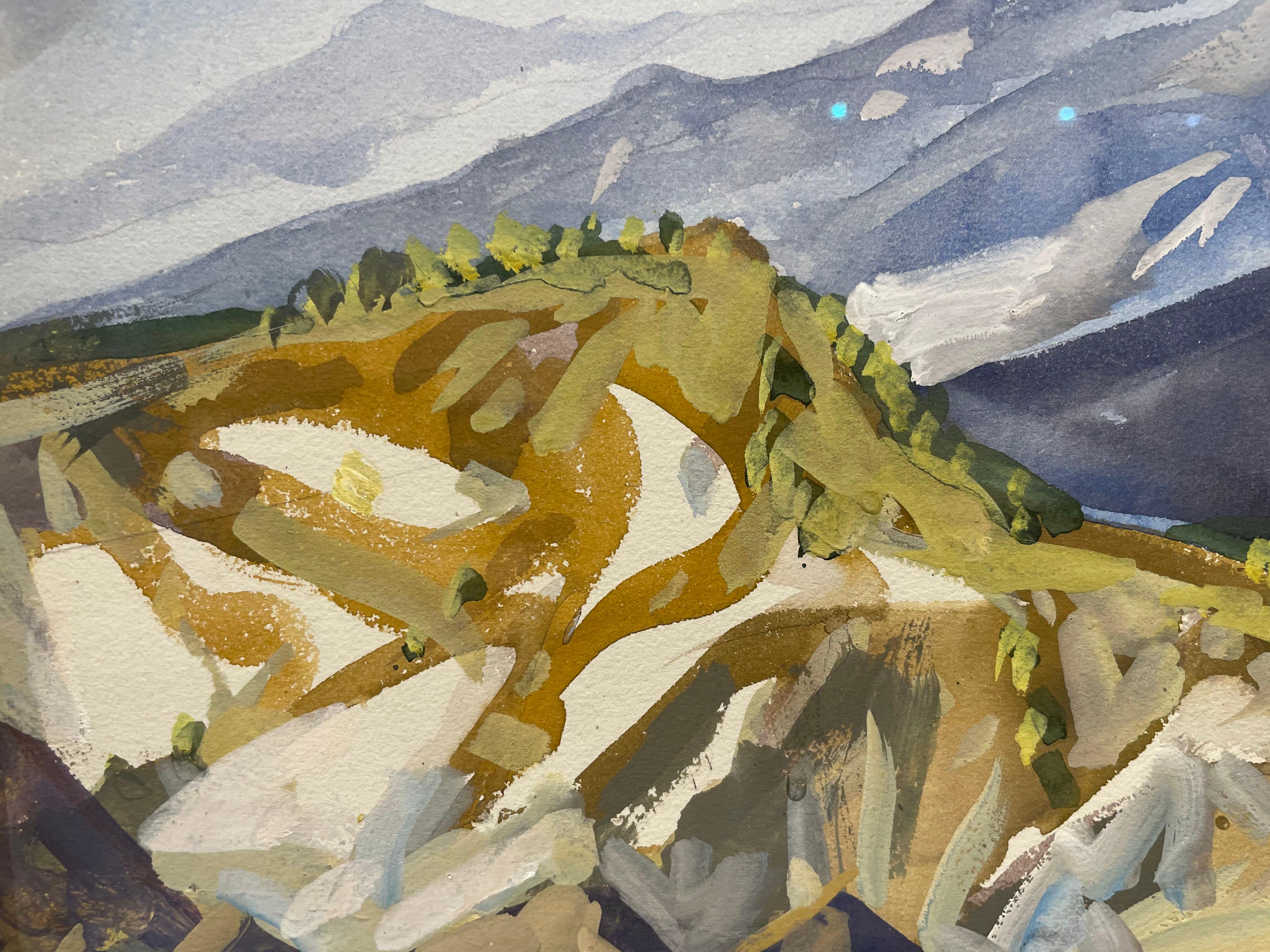 On the Top, People Crossing the Mountains, Montana Western Landscape For Sale 9
