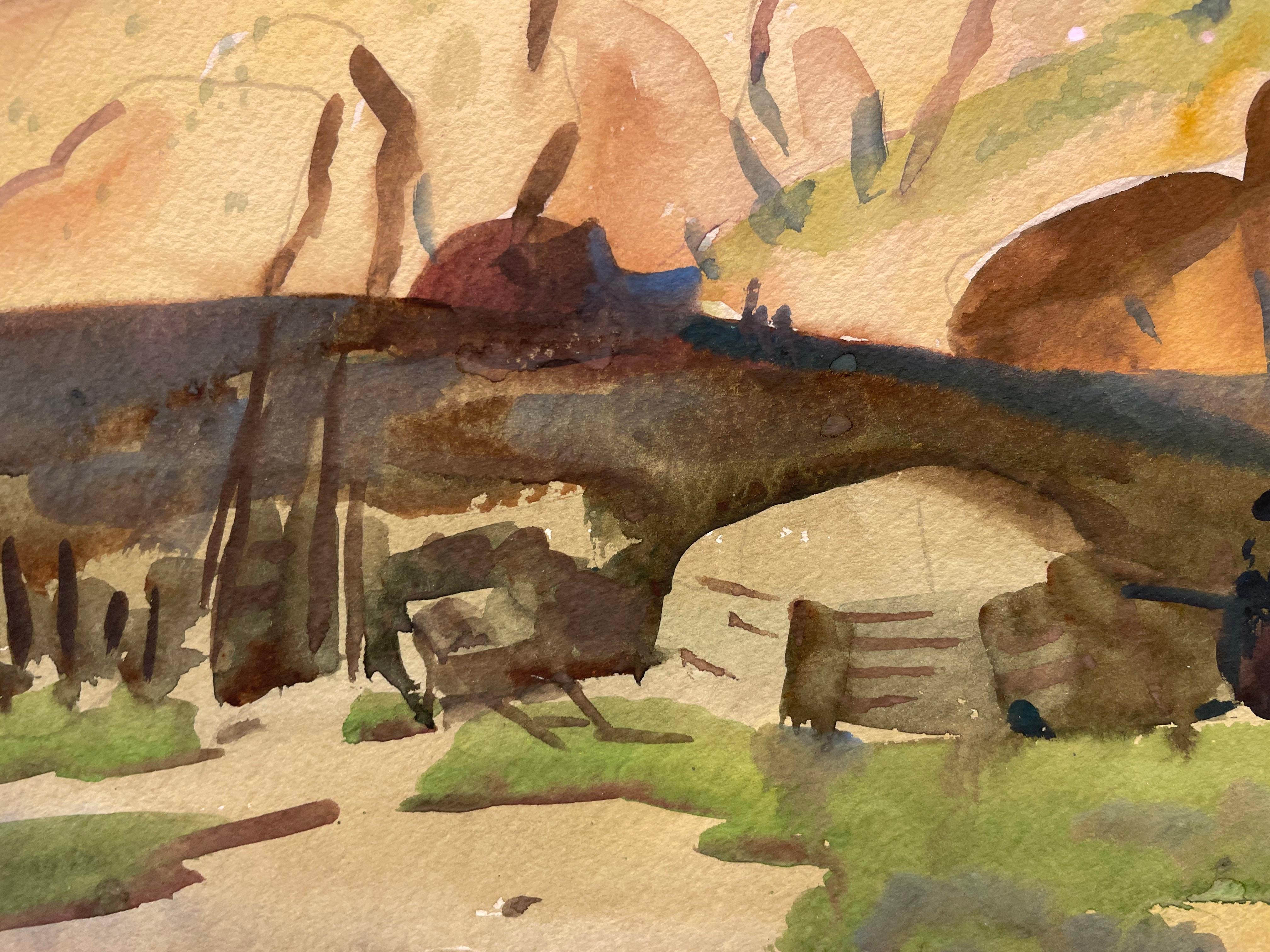  Frank Nelson Wilcox (americano, 1887-1964)
Red Cliffs e HOGAN, Arizona, 1937
Acquerello su carta
Firmato e datato in basso a destra 
14,5 x 19 pollici
18,5 x 24 pollici incorniciato

Frank Nelson Wilcox (3 ottobre 1887 - 17 aprile 1964) è stato un