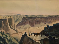 Canyon at Evening, Early 20th Century Western Landscape, Cleveland School Artist