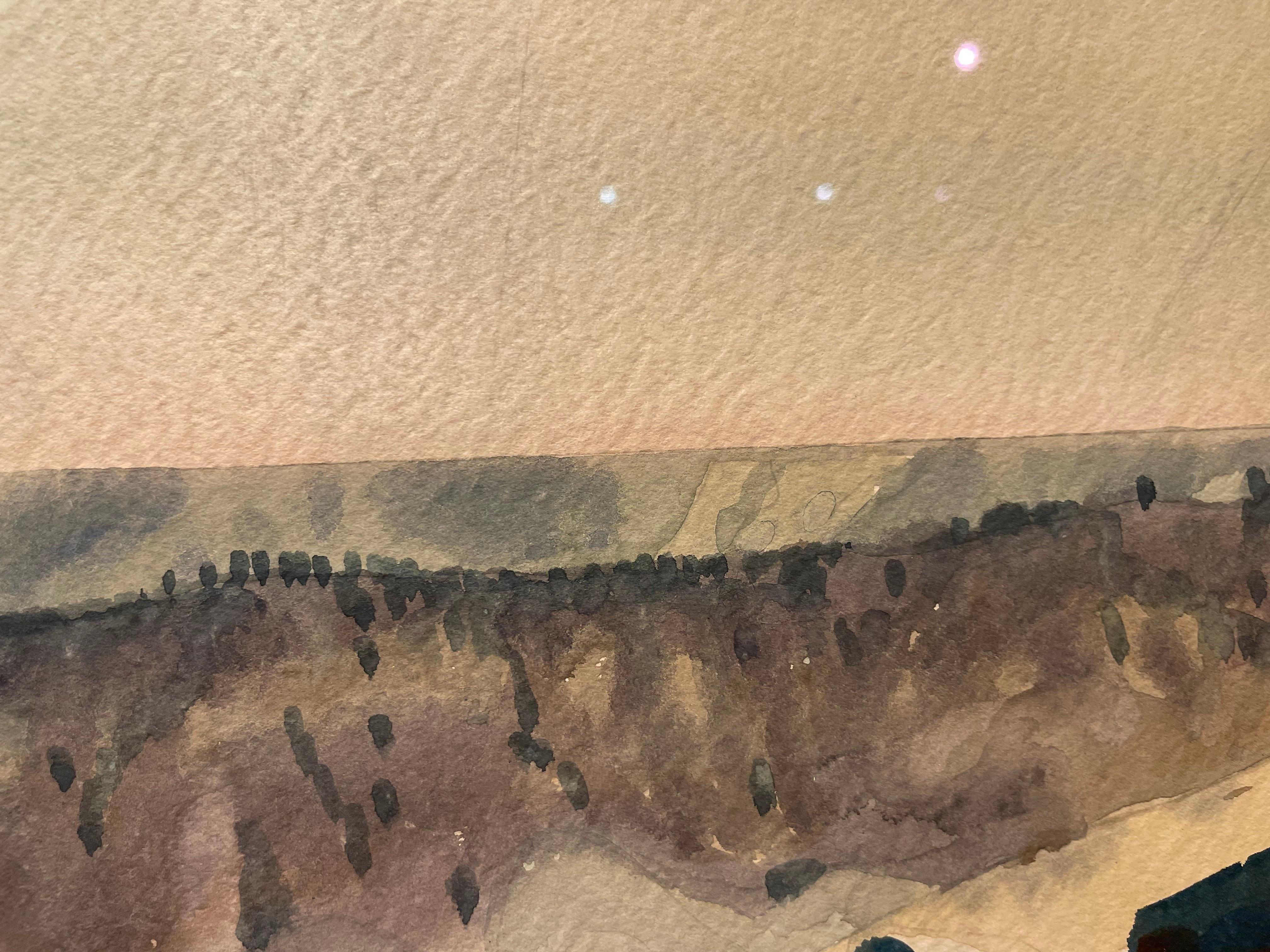 Cañón al atardecer, Paisaje occidental de principios del siglo XX, Artista de la Escuela de Cleveland en venta 6