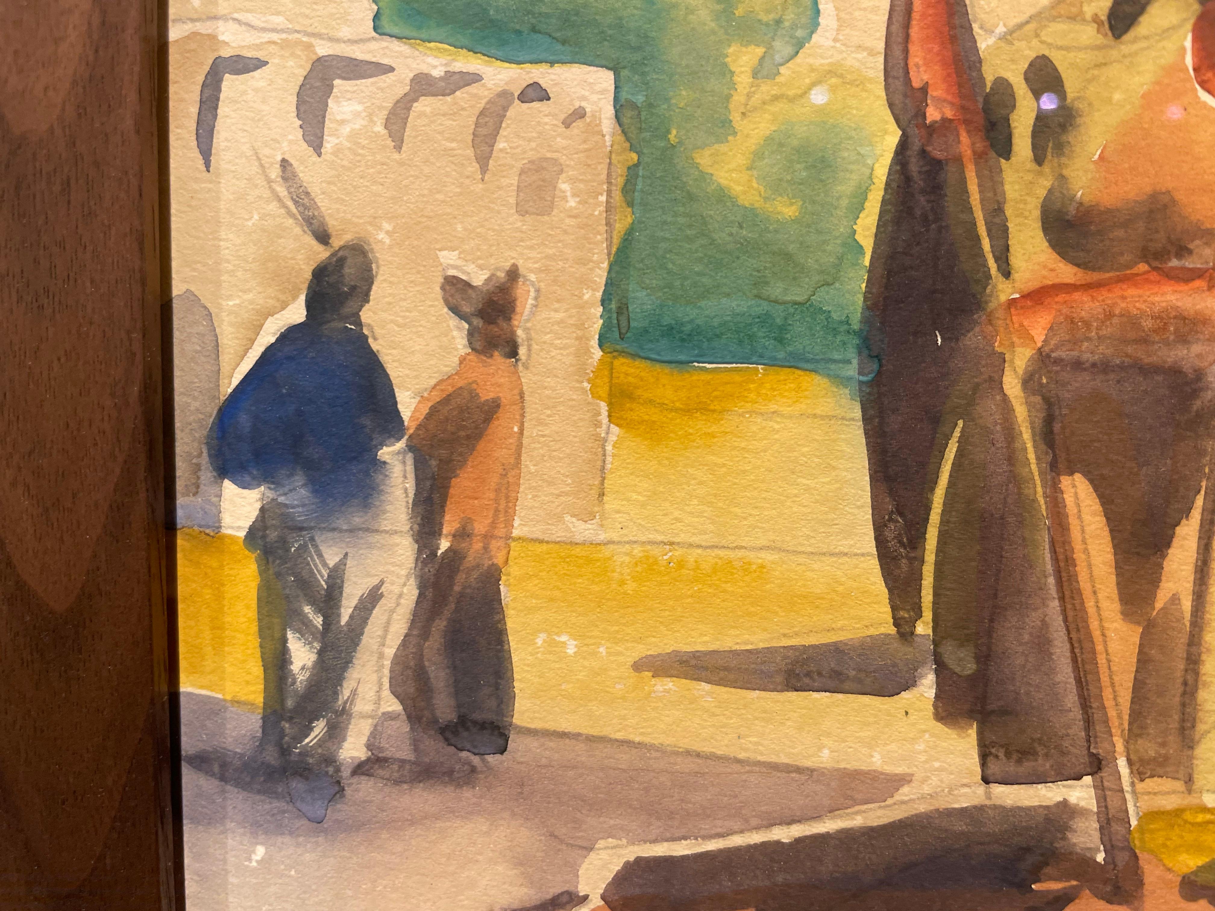 L'Adobe, début du 20e siècle Paysage de village occidental, Artiste de l'école de Cleveland en vente 3