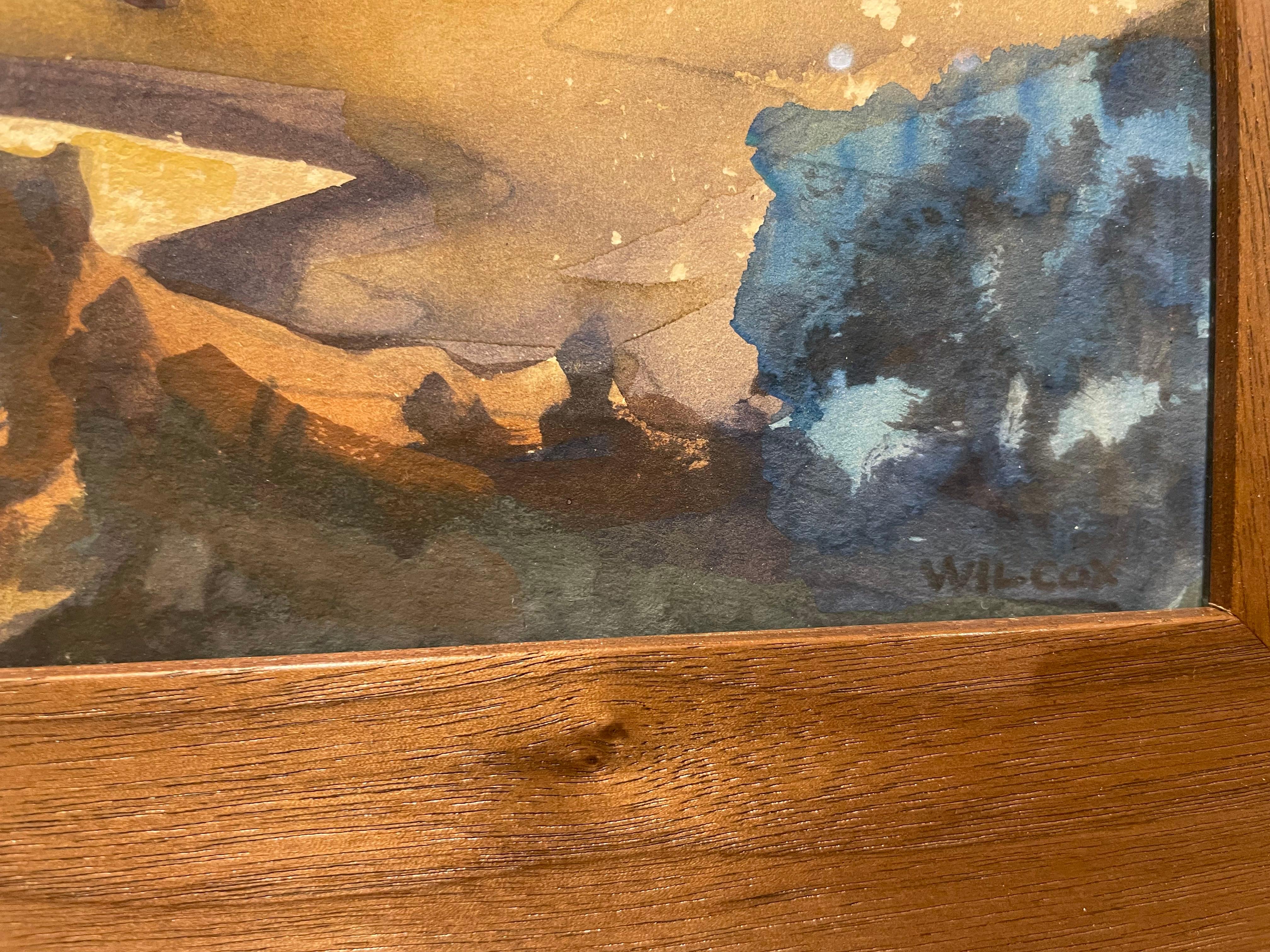 L'Adobe, début du 20e siècle Paysage de village occidental, Artiste de l'école de Cleveland en vente 6