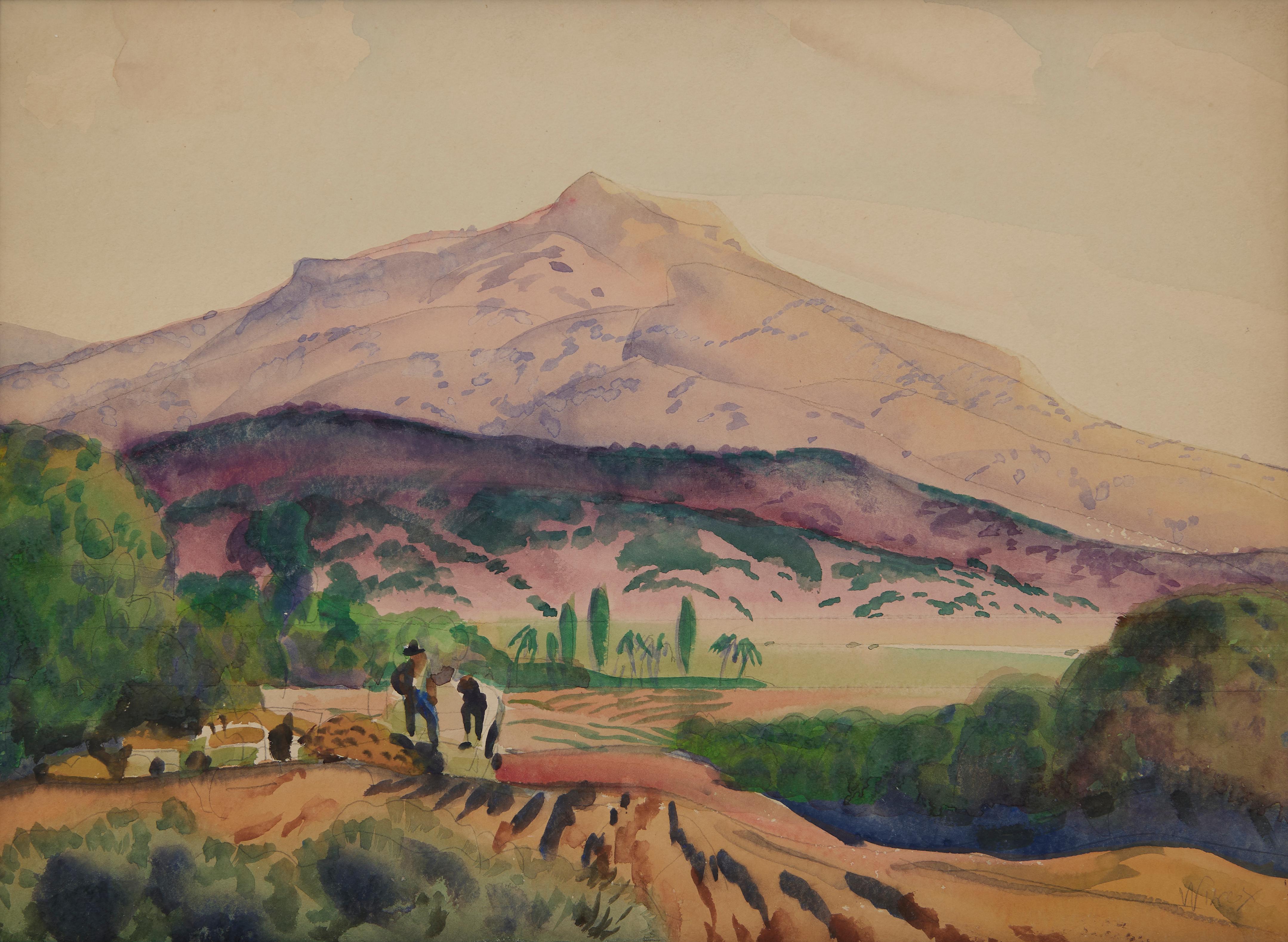 Vallée de la Californie, près de Capistrano, 20e siècle Paysage montagneux de l'Ouest - Art de Frank Wilcox