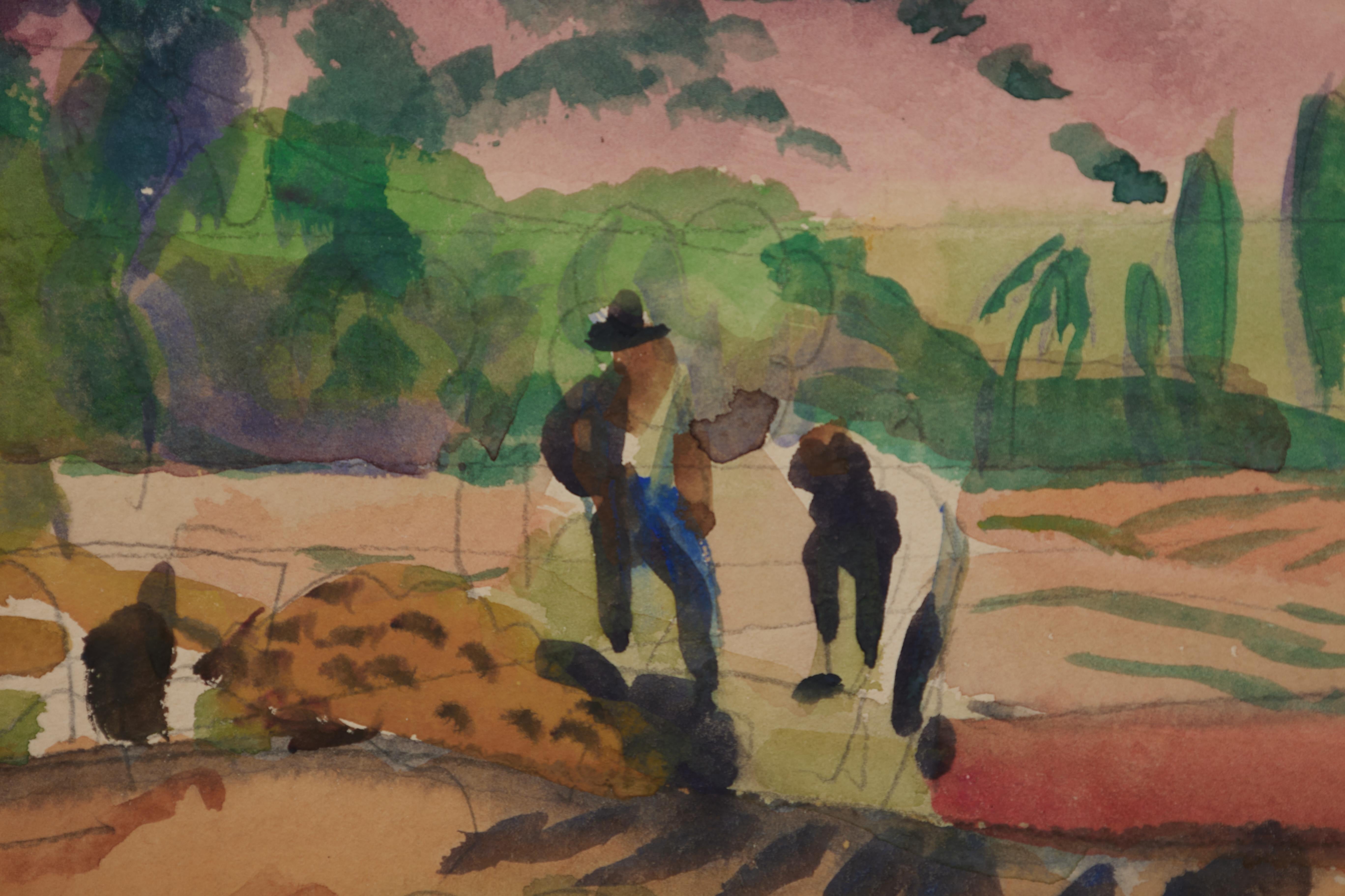 Vallée de la Californie, près de Capistrano, 20e siècle Paysage montagneux de l'Ouest - Modernisme américain Art par Frank Wilcox