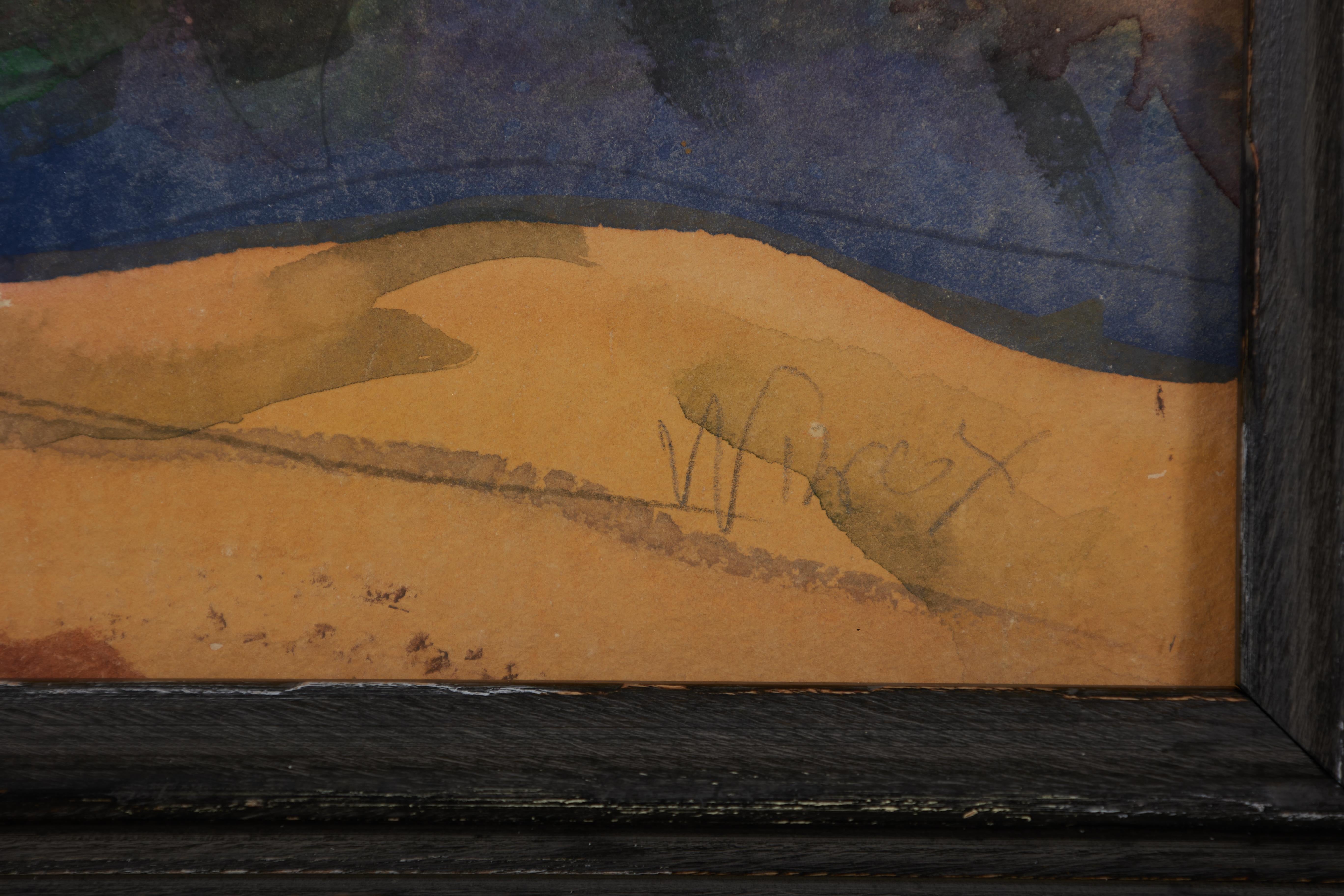 Vallée de la Californie, près de Capistrano, 20e siècle Paysage montagneux de l'Ouest - Noir Figurative Art par Frank Wilcox