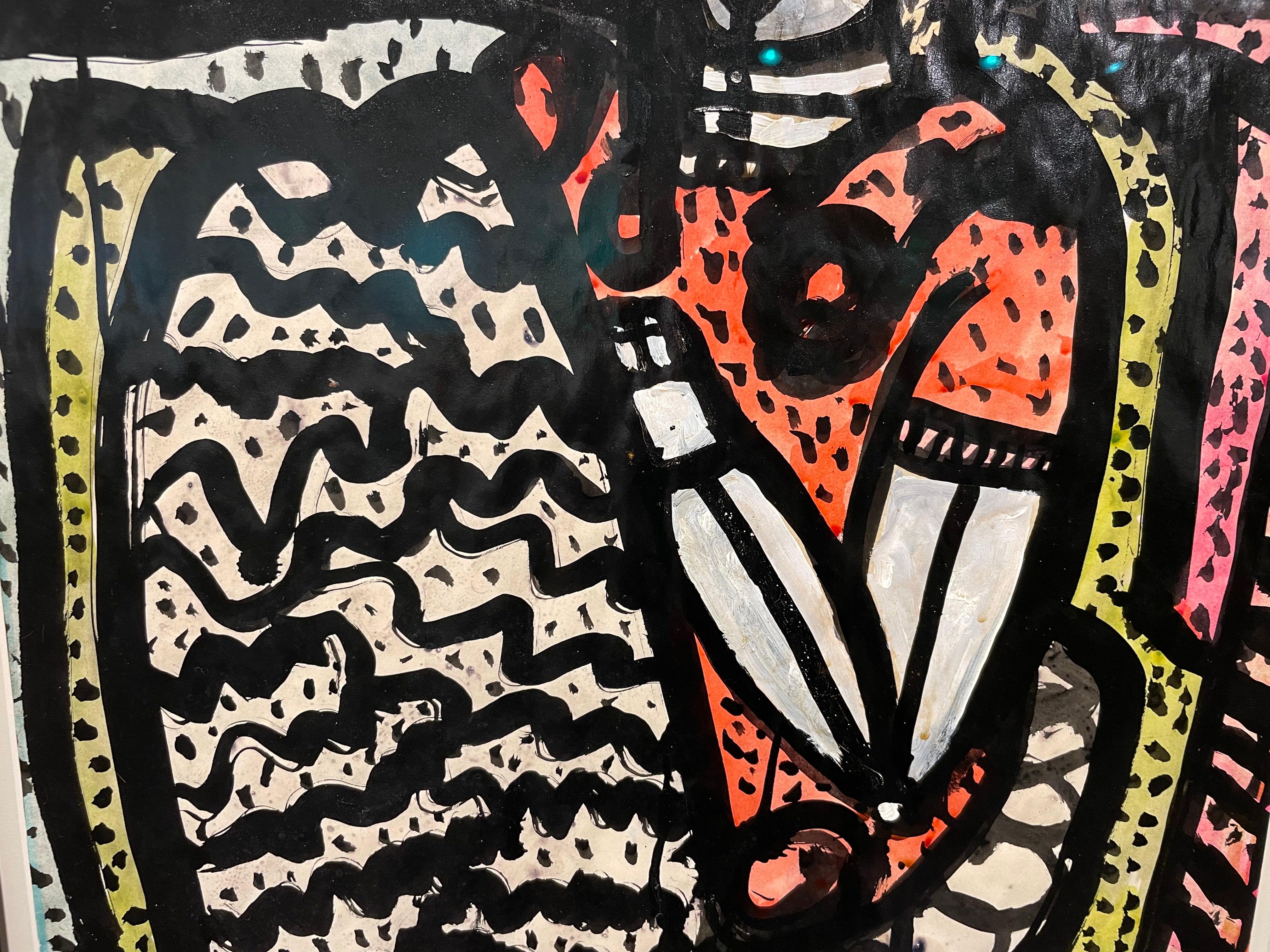 Woman with Blanket, Vibrant Abstract Expressionist Figural Work, New York Artist For Sale 2