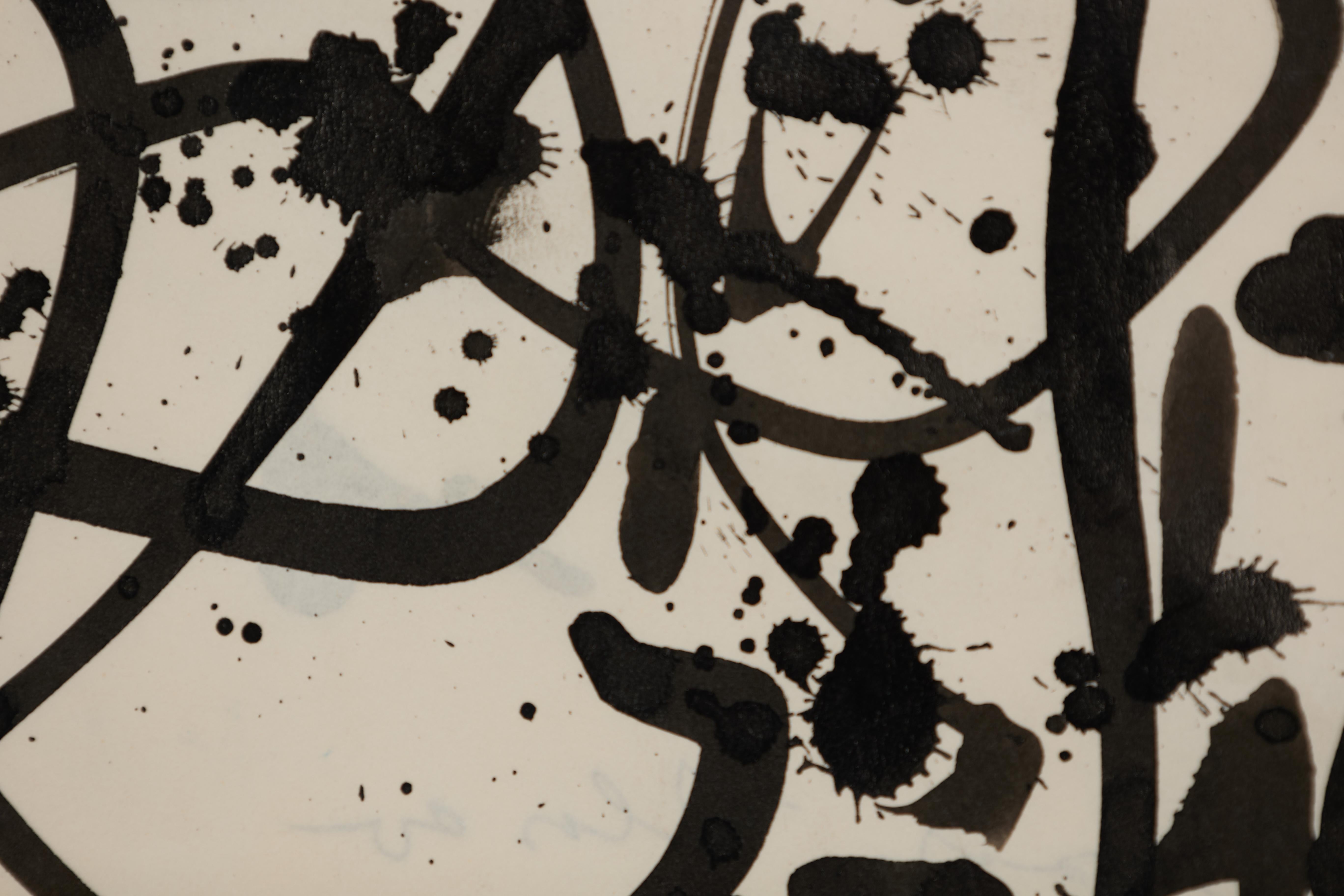 Para Marie, artista neoyorquina expresionista abstracta del siglo XX - Abstract Drawing Negro de Joseph Glasco