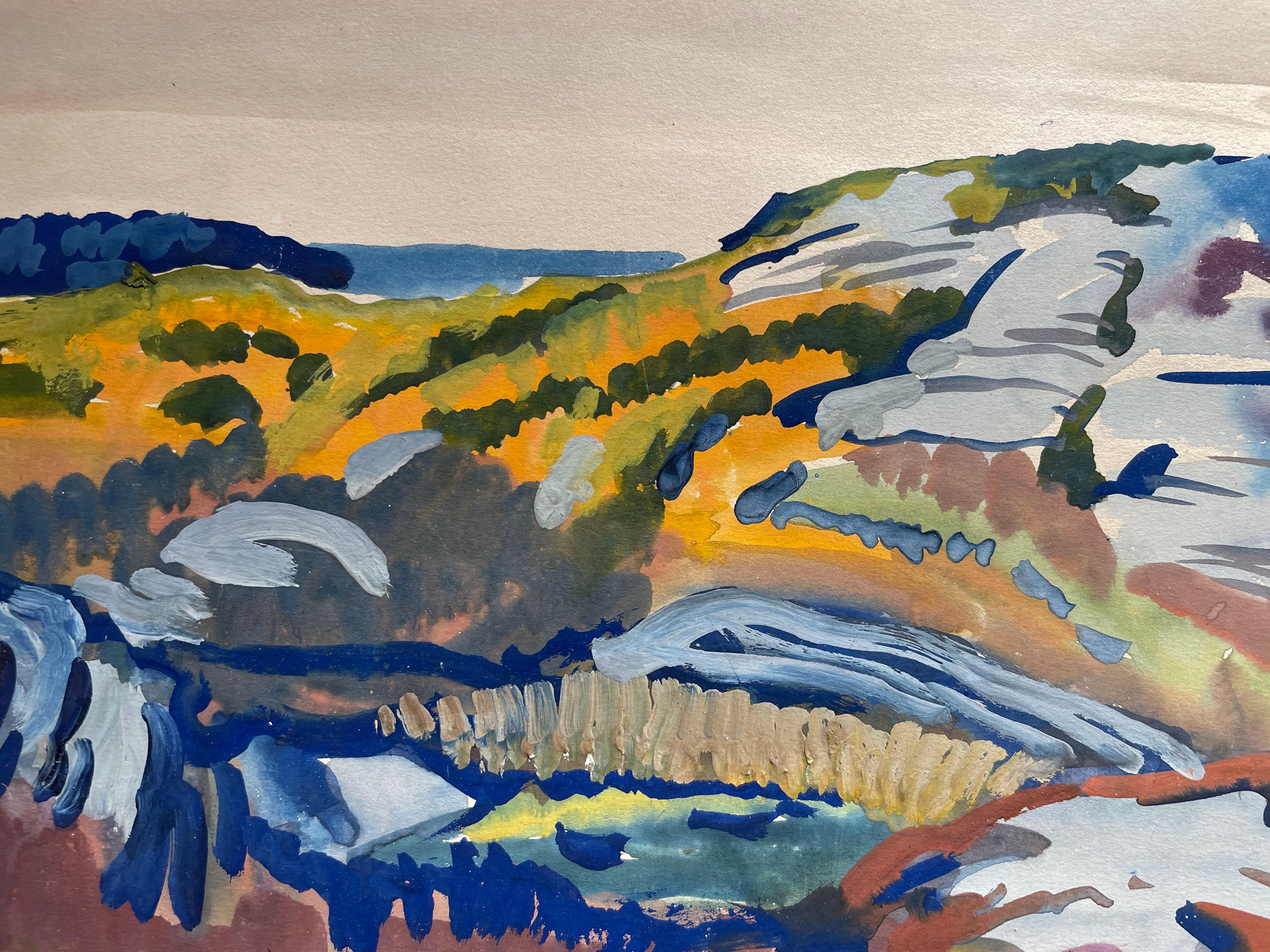 Vista hacia Christmas Cove, Maine, paisaje de la costa este de principios del siglo XX en venta 2
