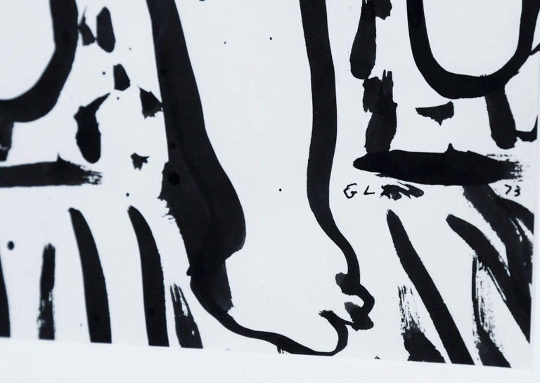 Joseph Glasco Adam and Eve, 20th century figural nude drawing, New