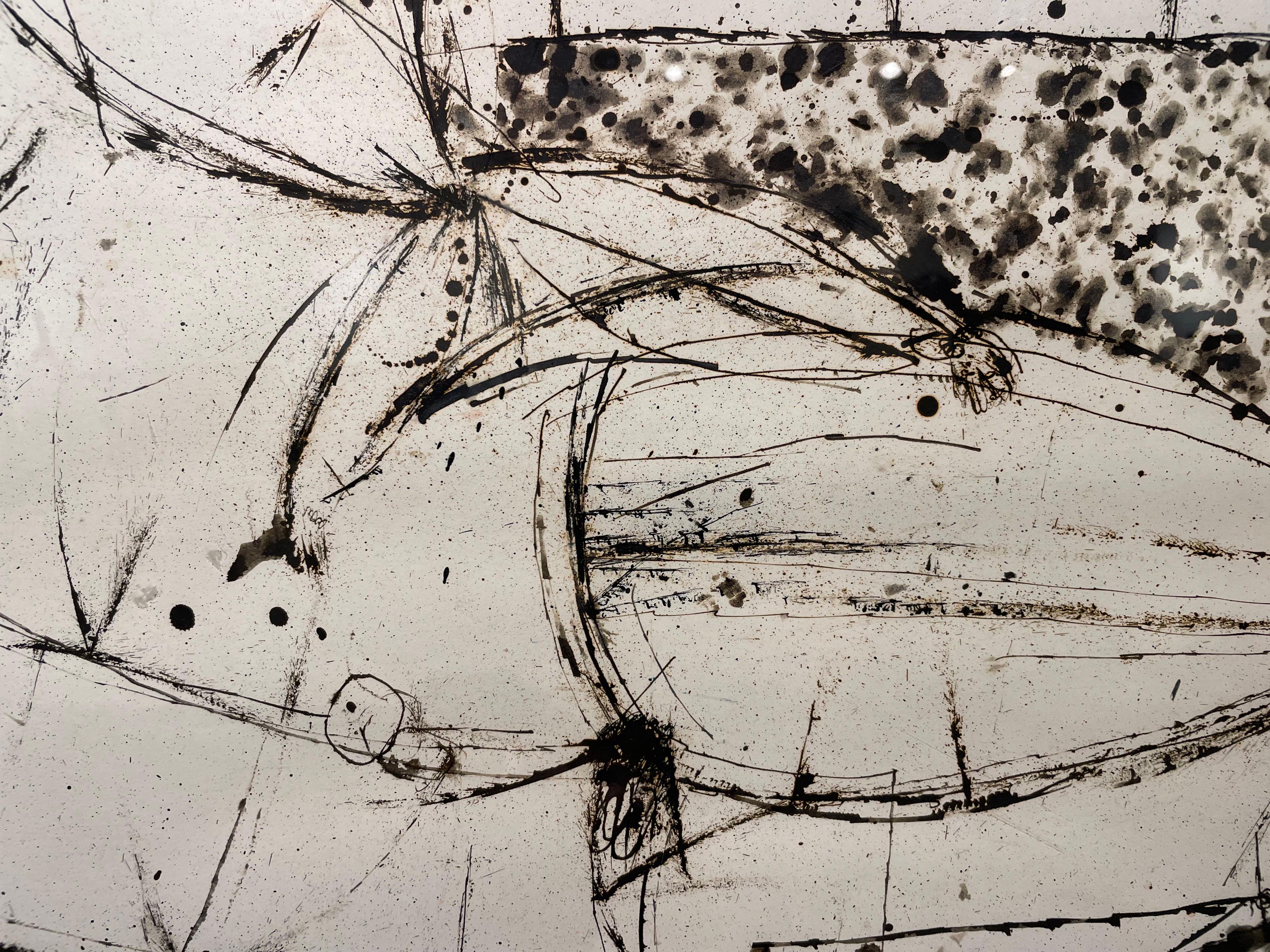 Liegende nackte männliche Figur, figurale expressionistische New Yorker Künstlerin mit Tuschezeichnung im Angebot 2