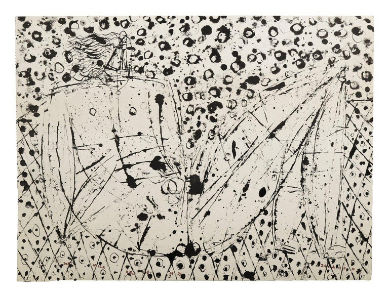 Joseph Glasco Reclining Nude Male Figure, figural expressionist New