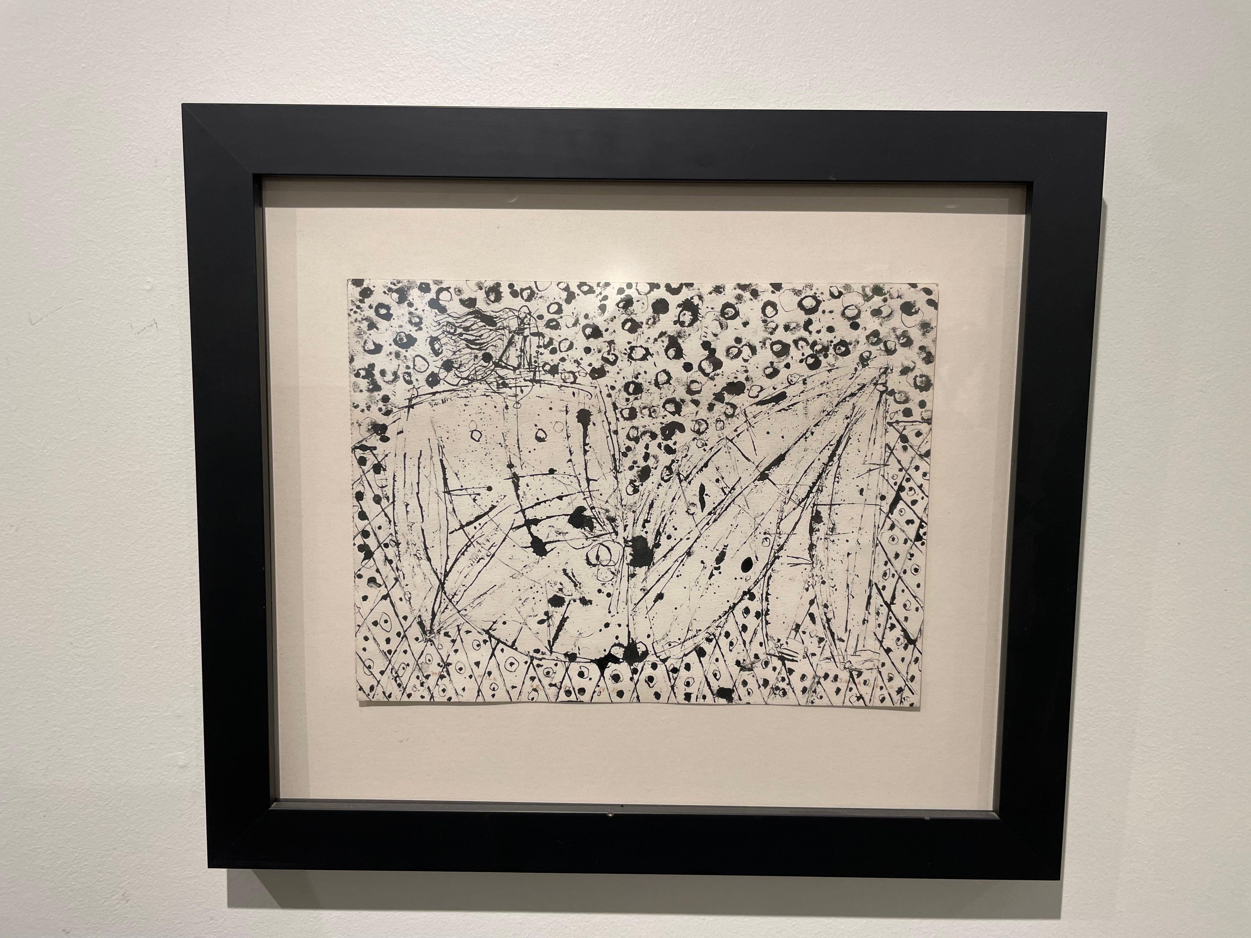 Rechteckige männliche Aktfigur in Akt, figurale expressionistische Tuschezeichnung eines New Yorker Künstlers im Angebot 9
