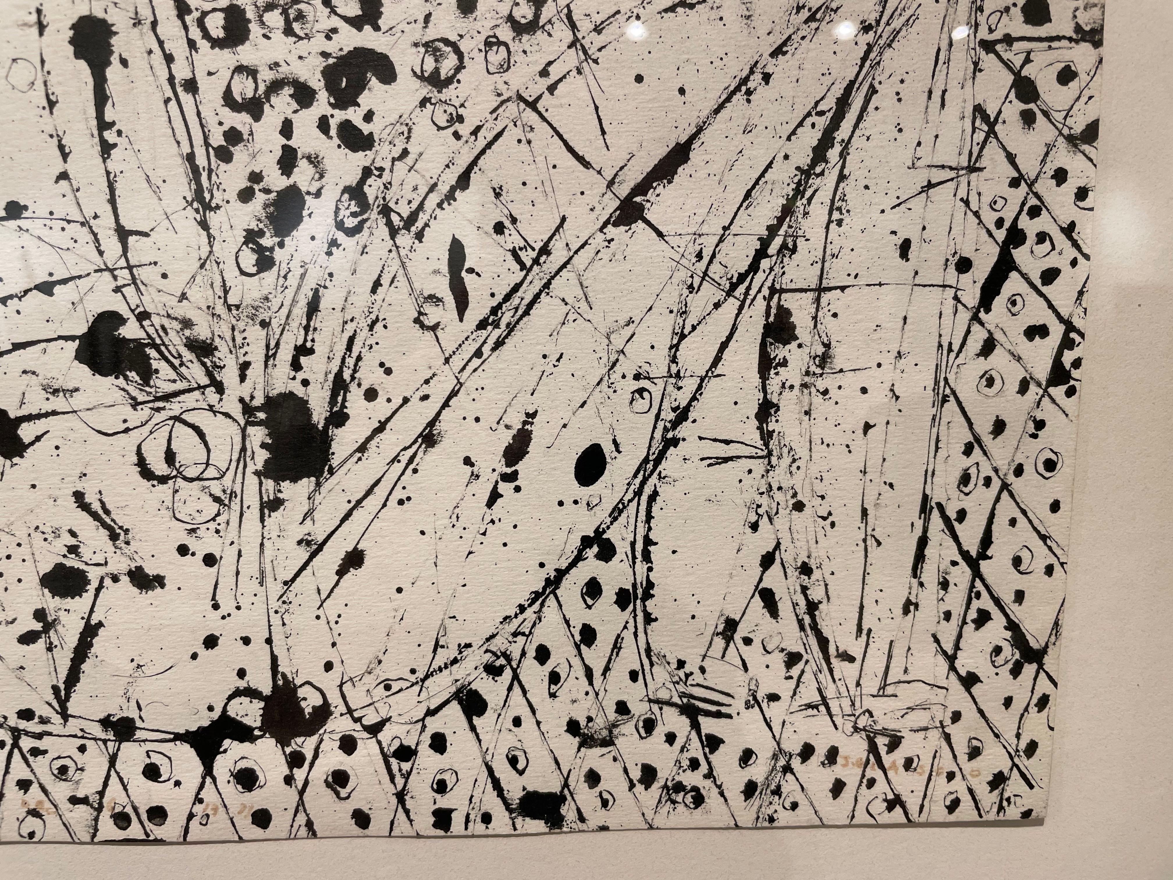 Rechteckige männliche Aktfigur in Akt, figurale expressionistische Tuschezeichnung eines New Yorker Künstlers im Angebot 6