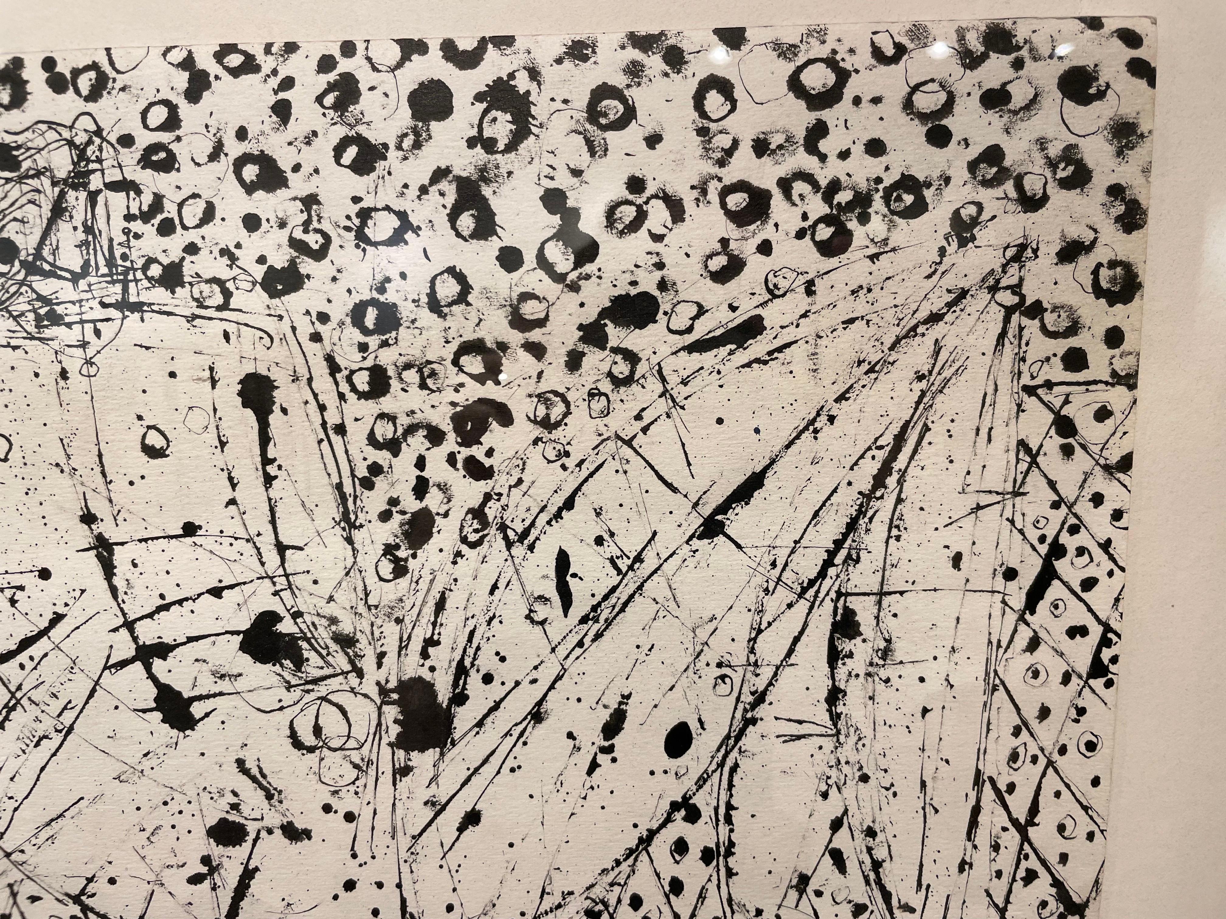 Rechteckige männliche Aktfigur in Akt, figurale expressionistische Tuschezeichnung eines New Yorker Künstlers im Angebot 3