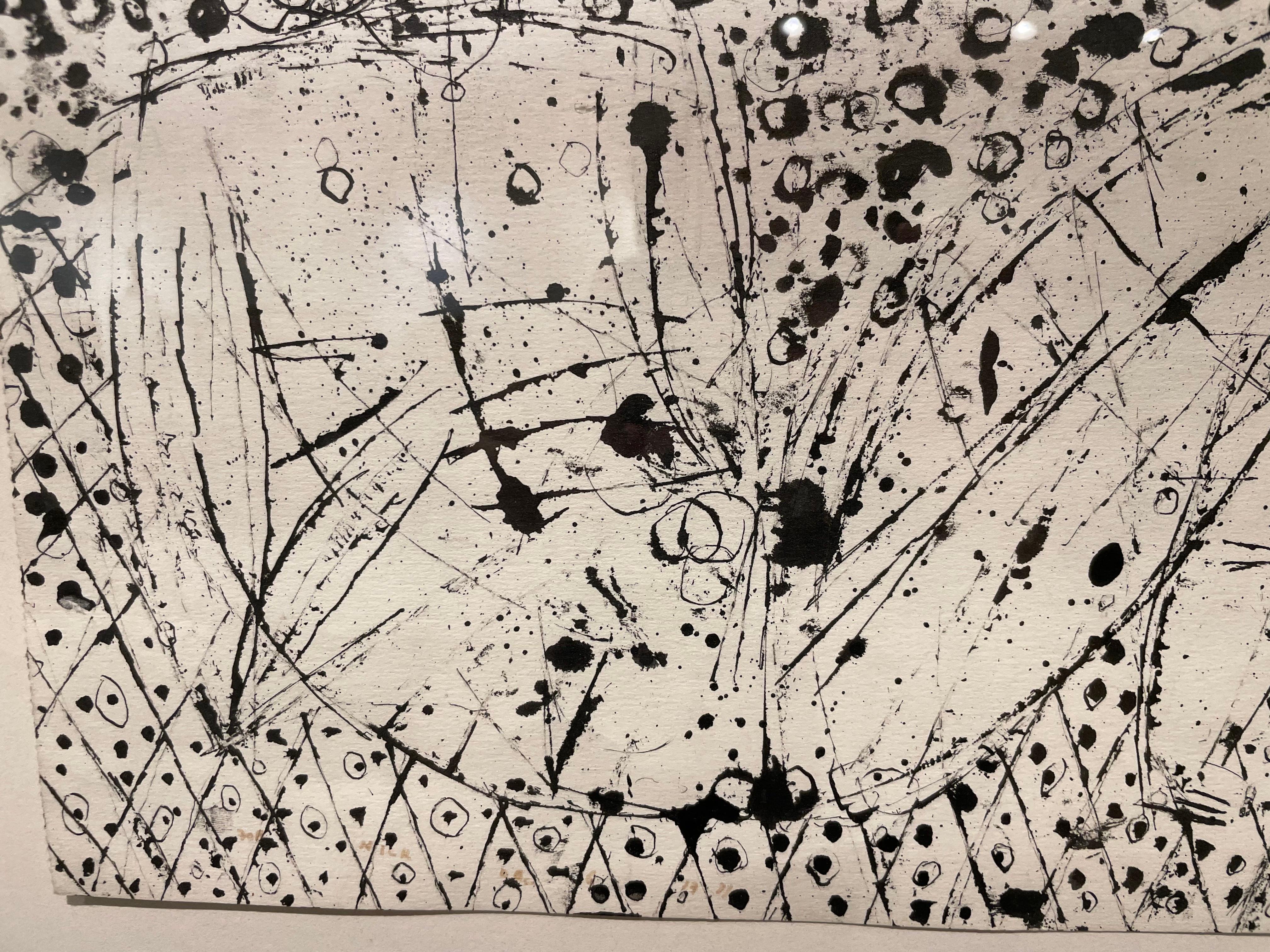 Rechteckige männliche Aktfigur in Akt, figurale expressionistische Tuschezeichnung eines New Yorker Künstlers im Angebot 7