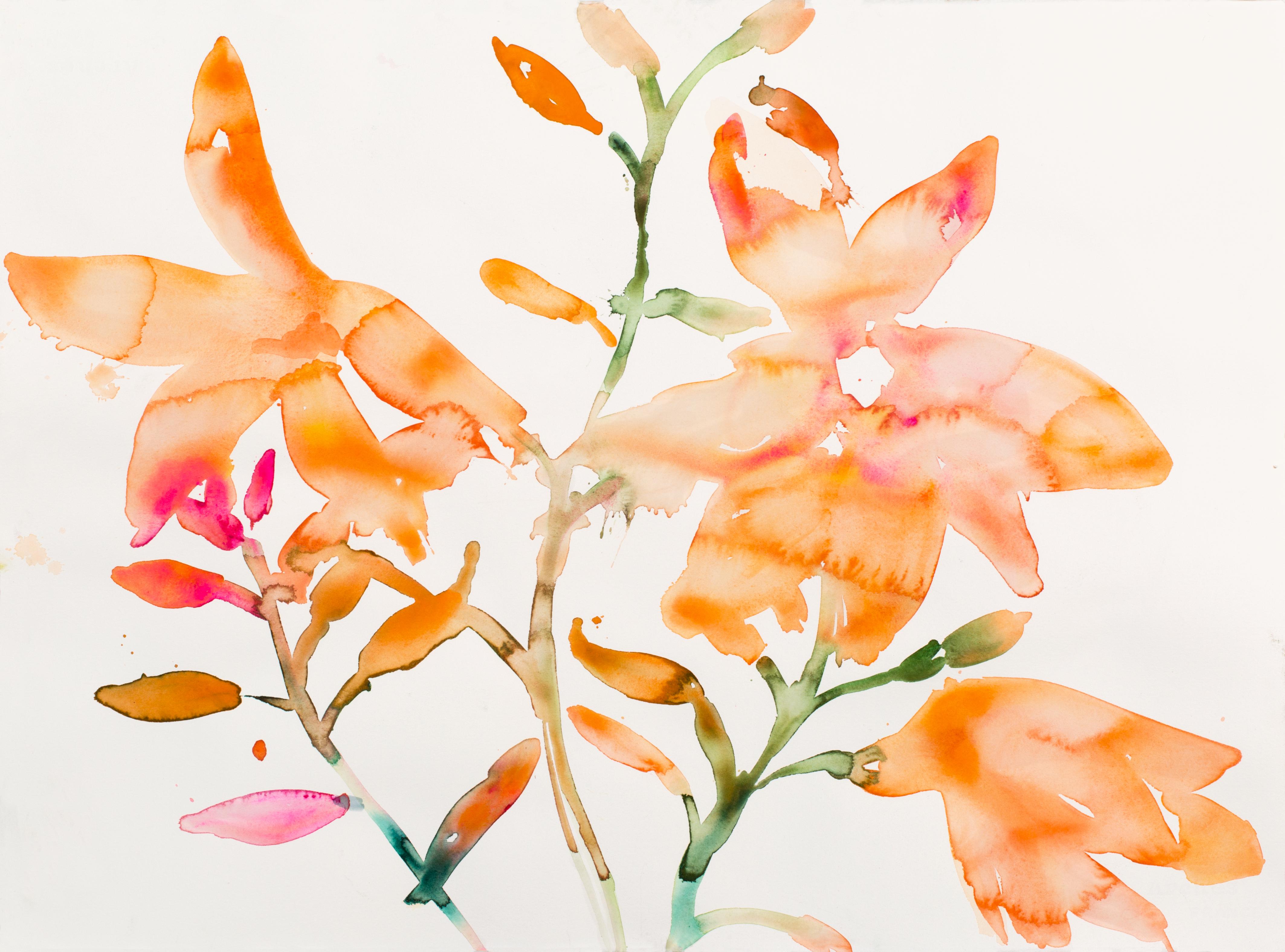 Kim McCarty Figurative Art - Orange Flowers