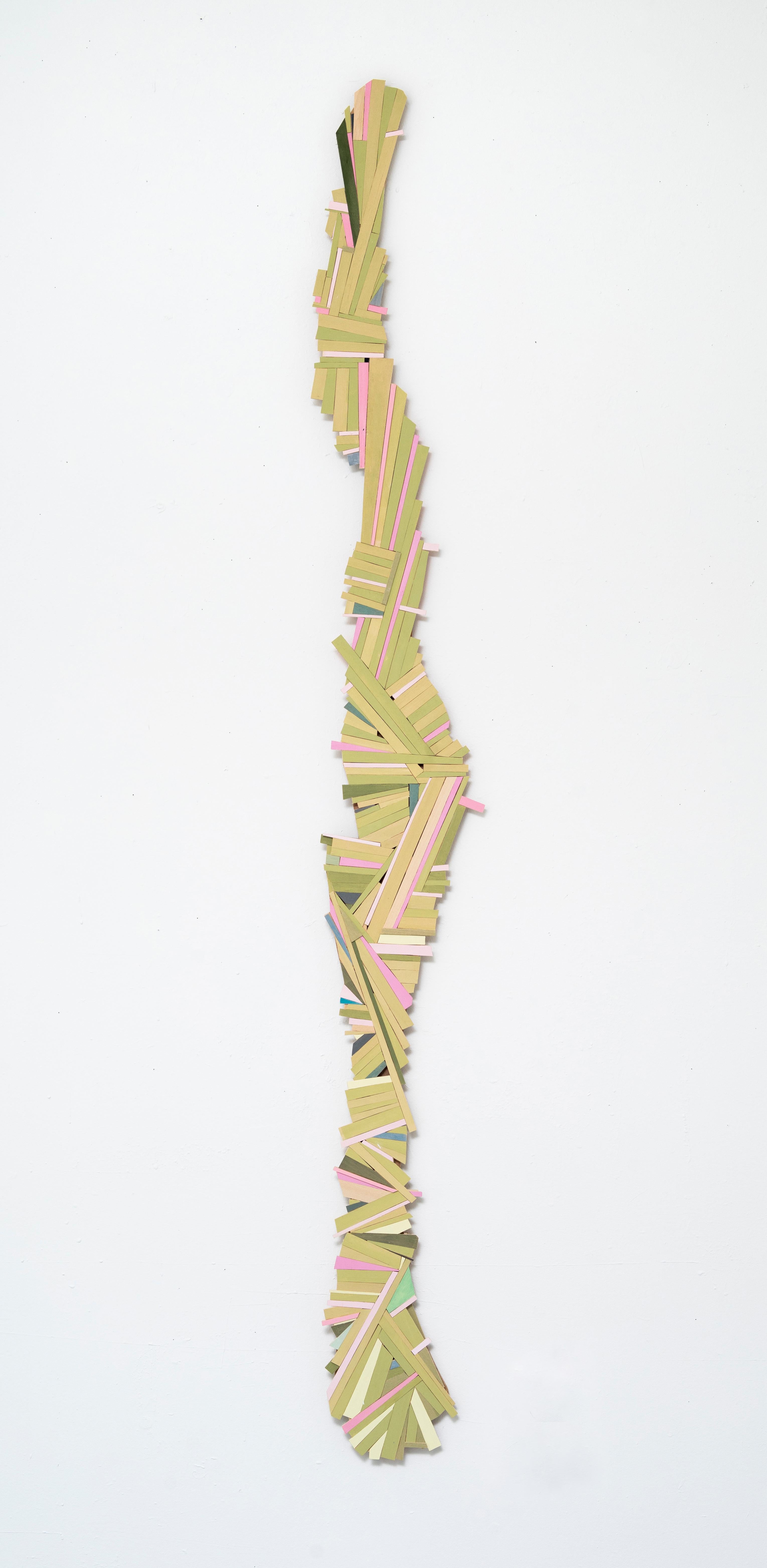 Ruby Palmer Abstract Sculpture - Pink Green Stack