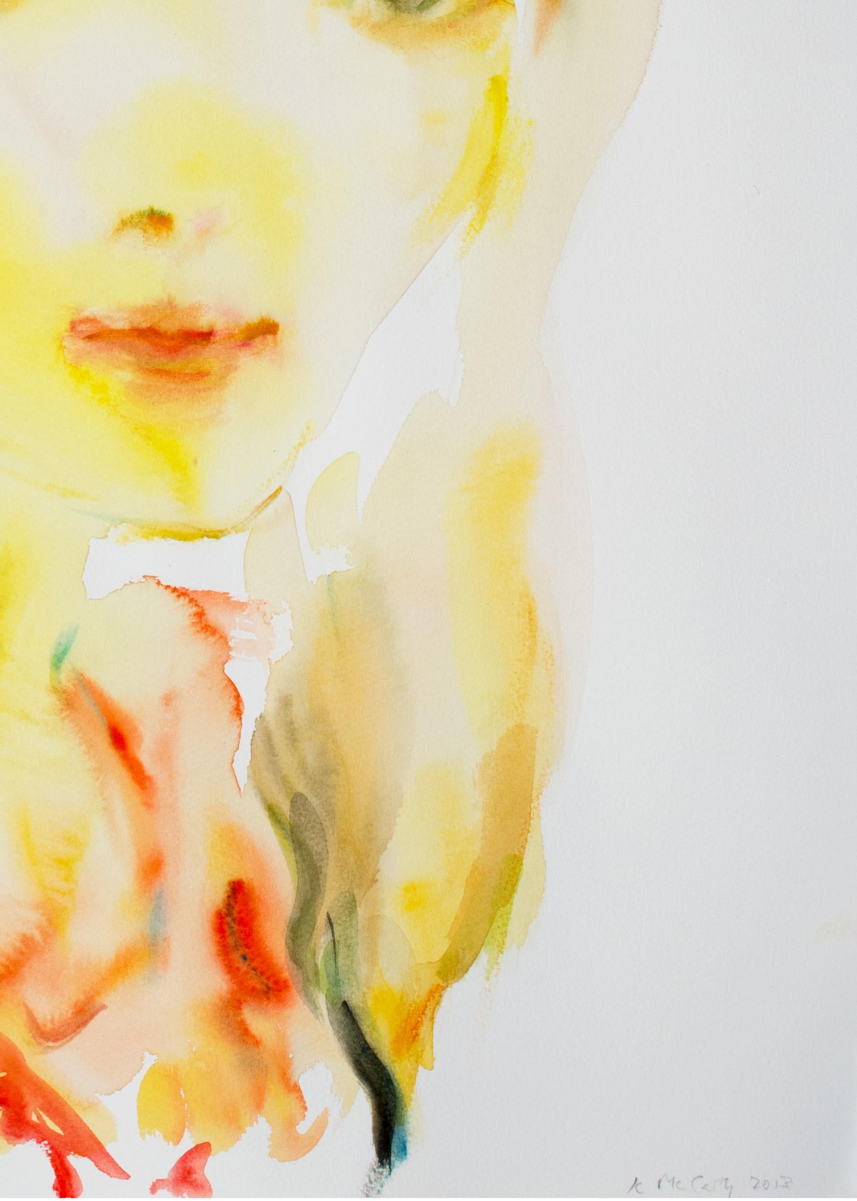 Smile - Beige Figurative Art by Kim McCarty