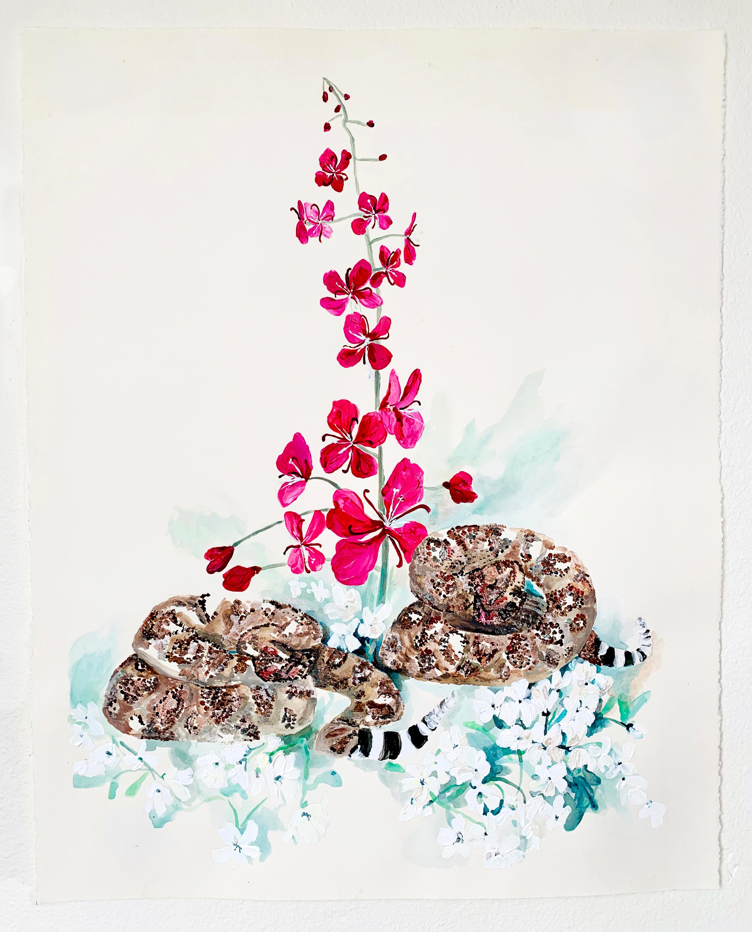 Elisa Johns Animal Art - Fireweed and Diamondbacks