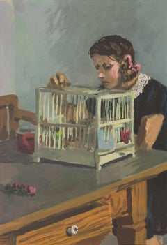 Mädchen e Vogelkäfig