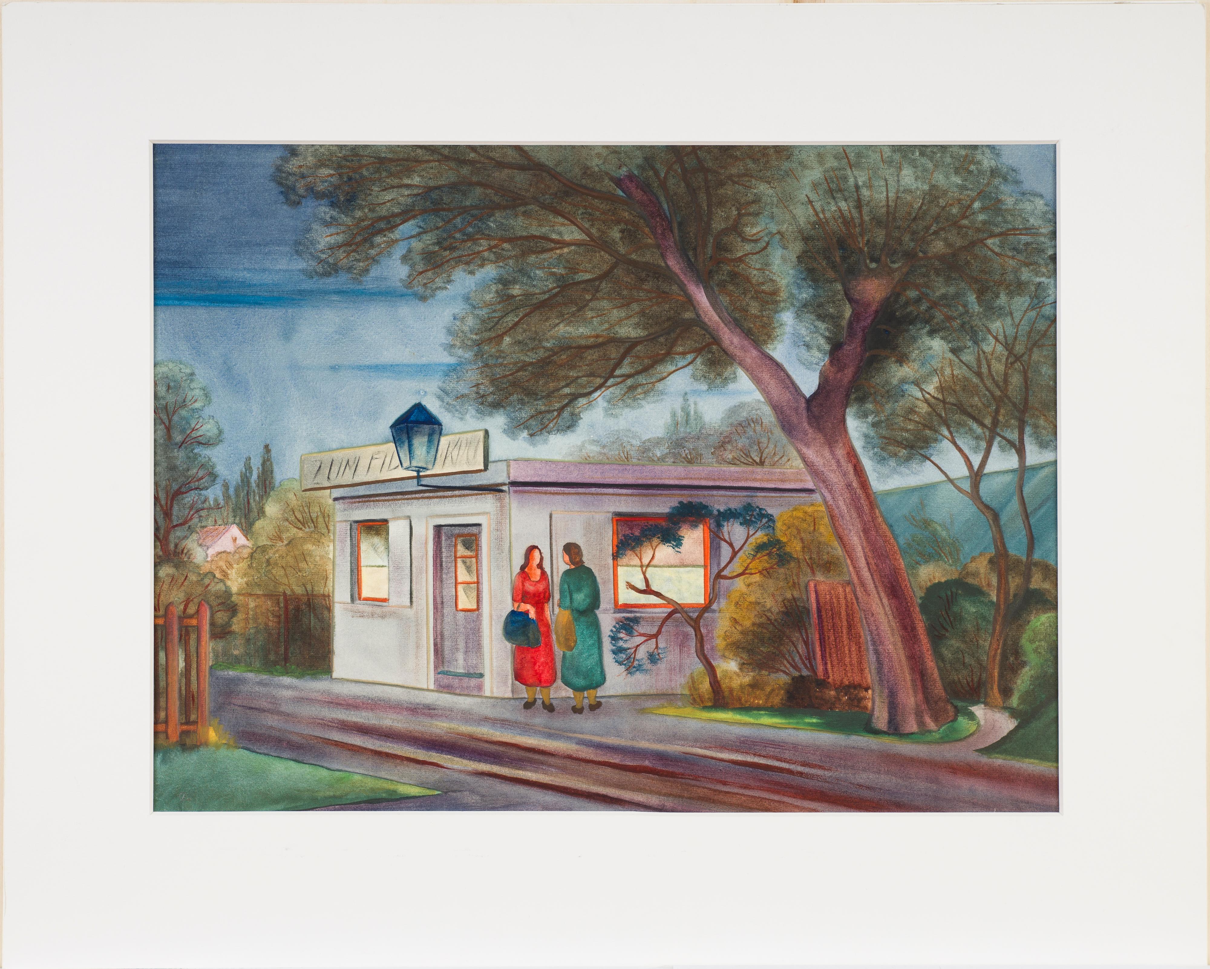 Am Wartehäuschen / At the Bus Shelter – Art von Christian Arnold