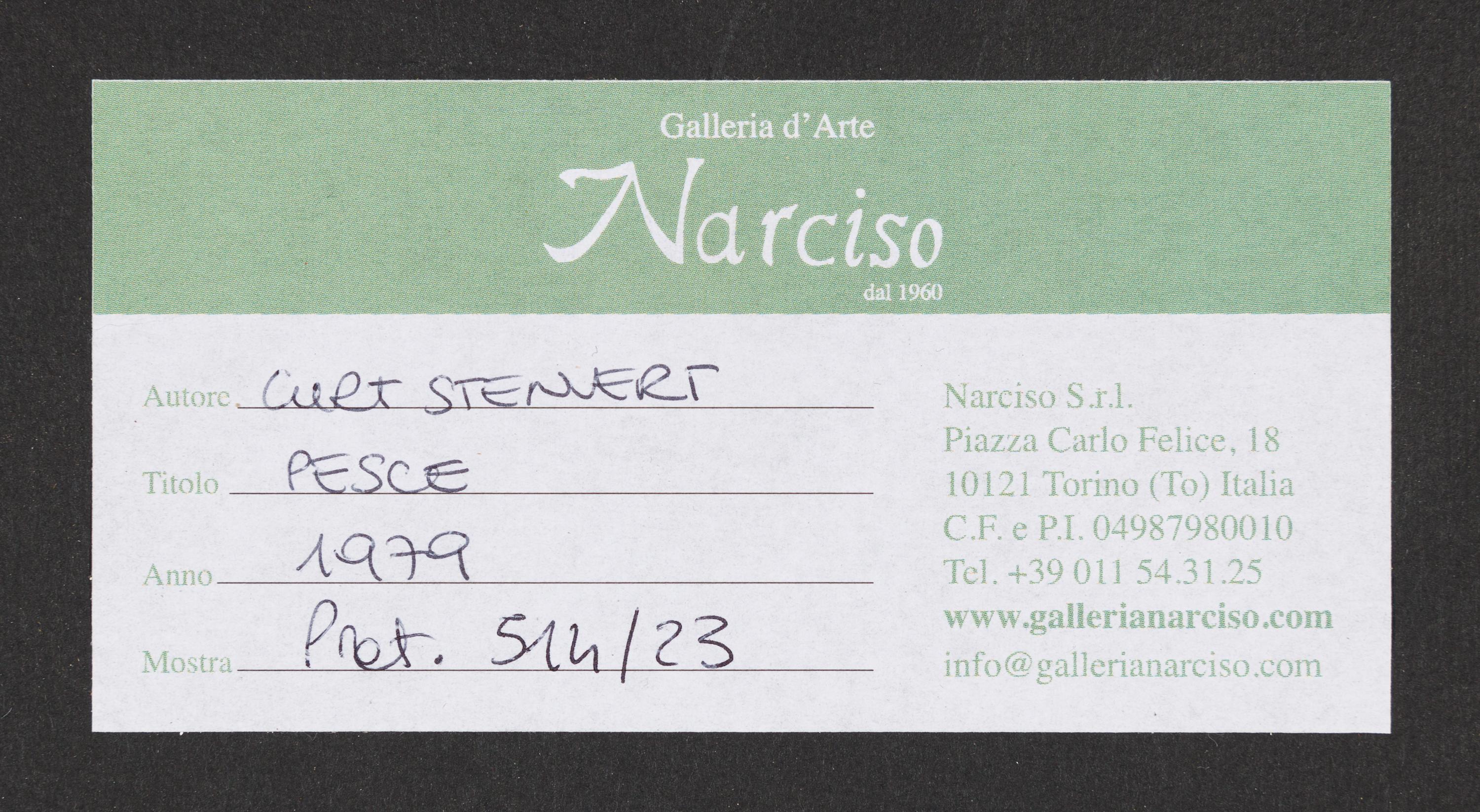 Pesce - Abstract Drawing Negro de Curt Stenvert