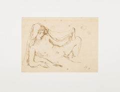 Leigender Akt mit Schleier