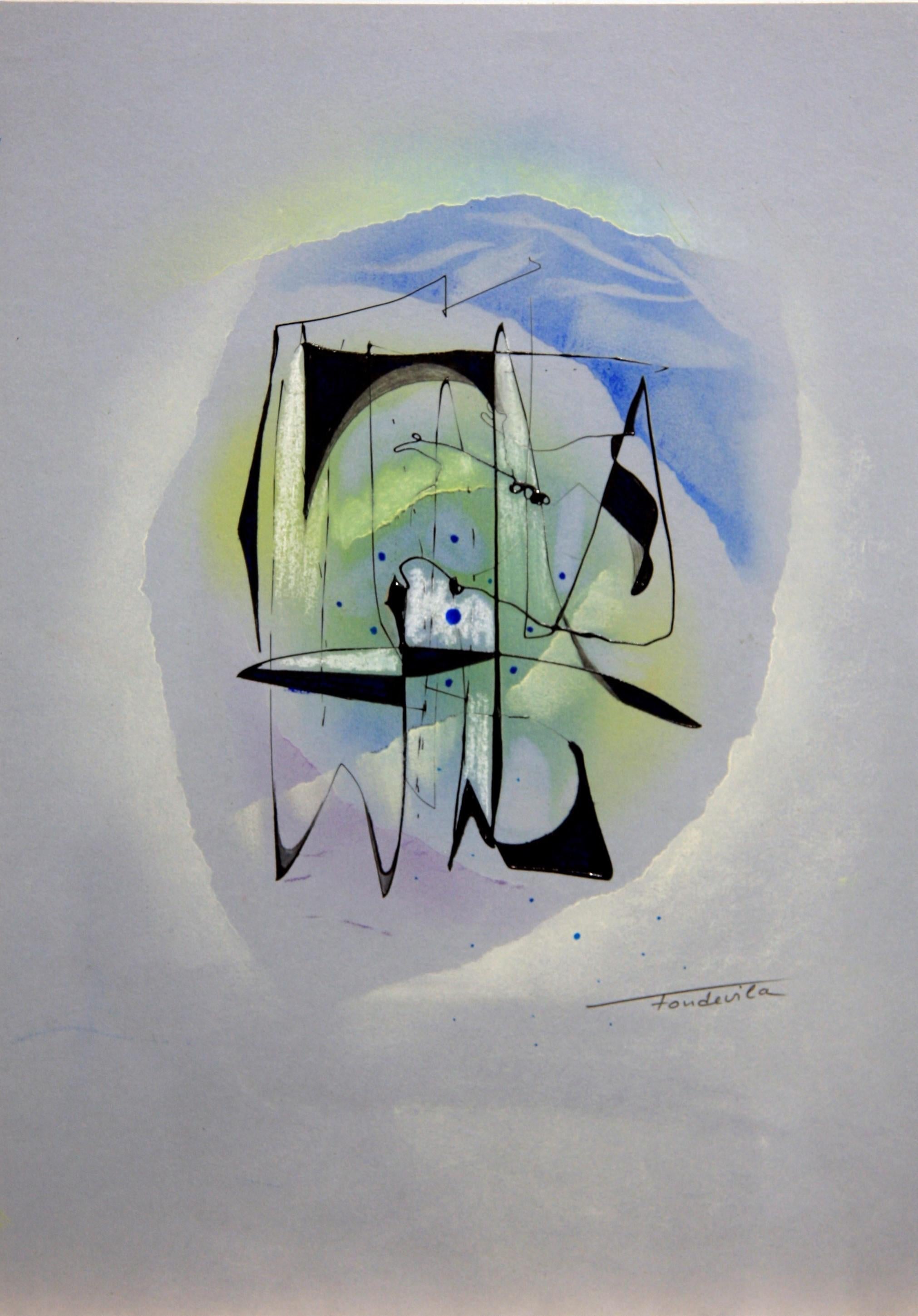 José Antonio Fondevila Abstract Drawing - Desintegración do papaventos