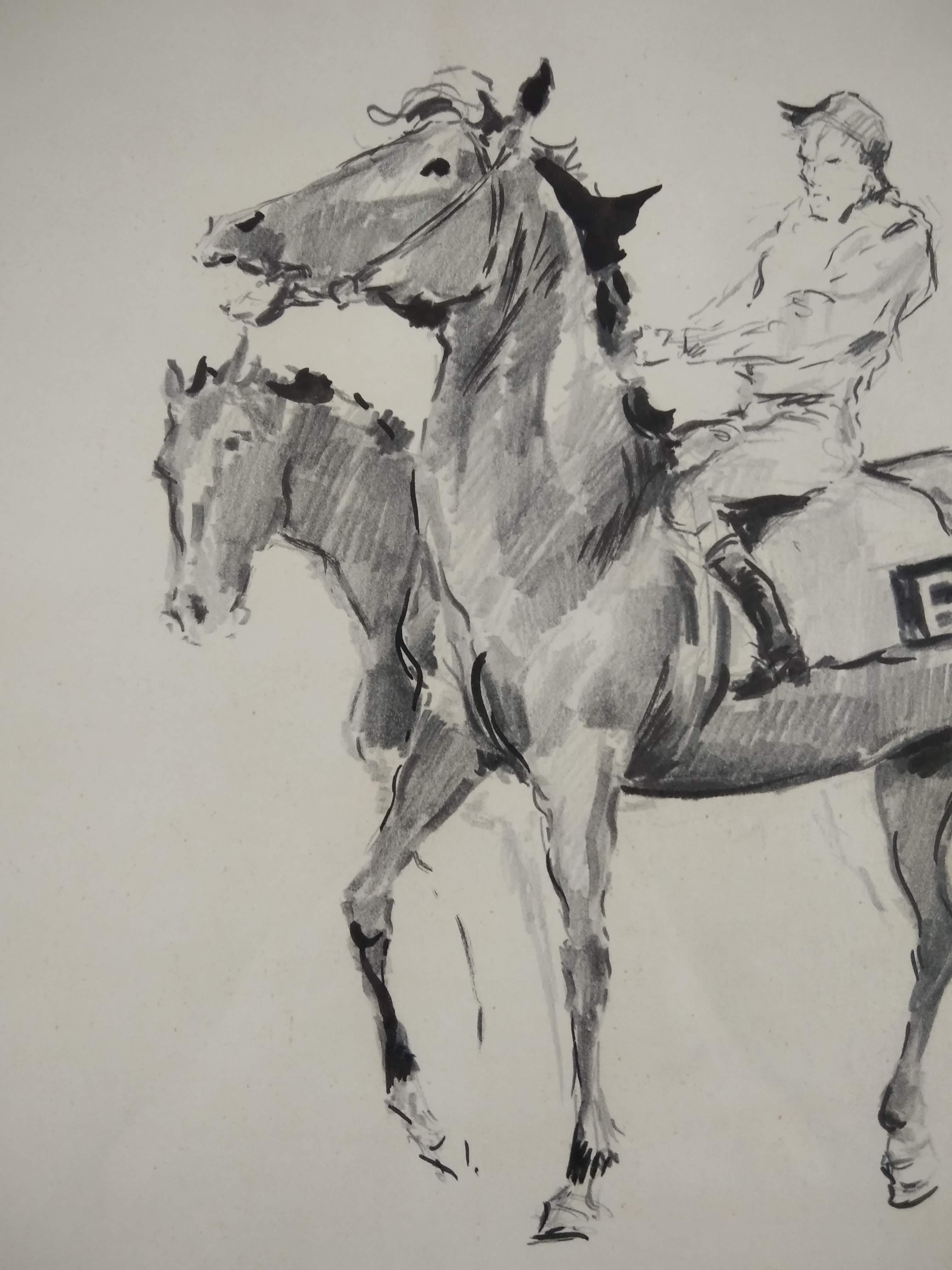 Untitled - Gray Figurative Art by Joan Albert 