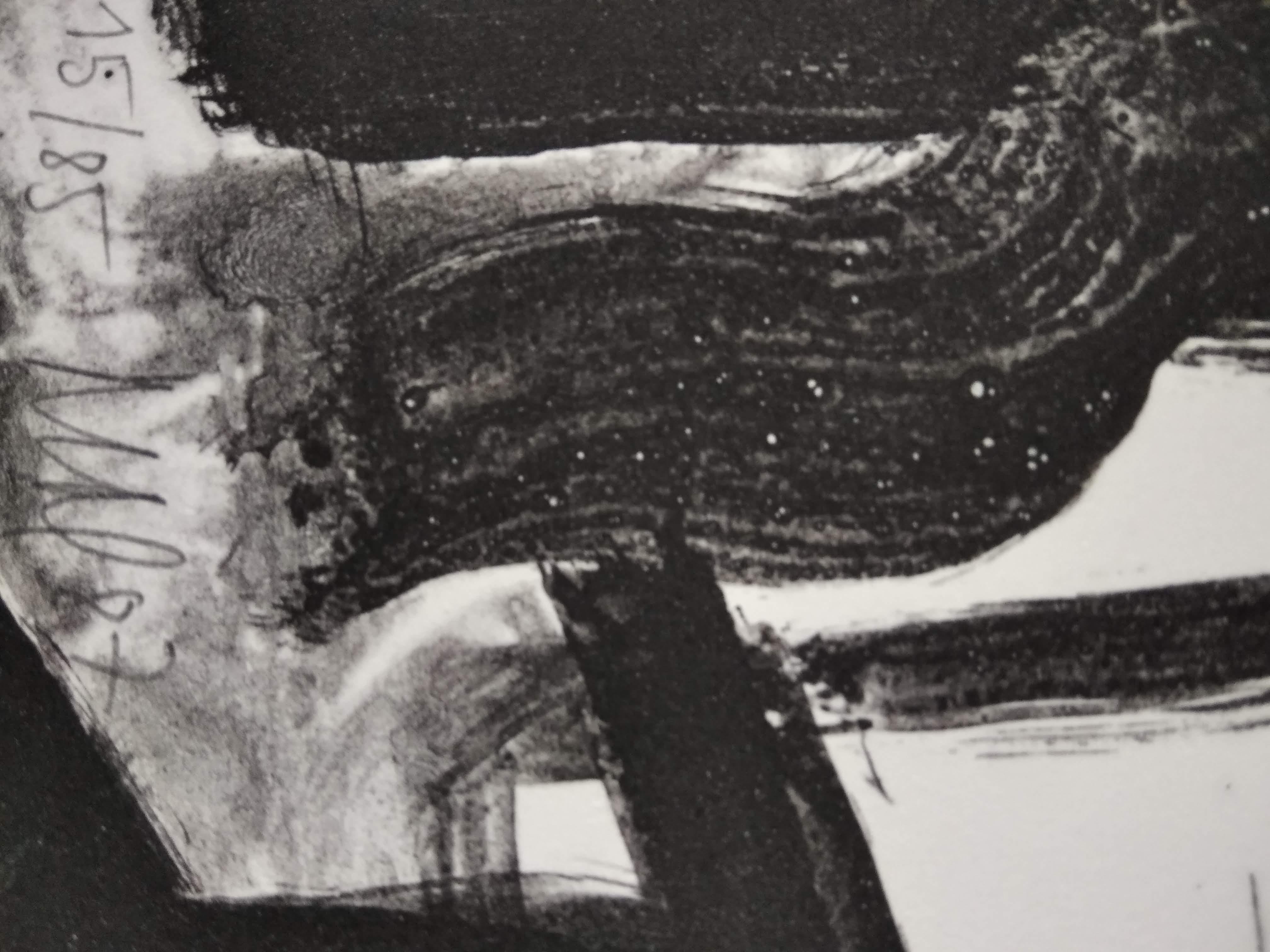 Untitled  - Black Abstract Drawing by Miguel Angel Campano 