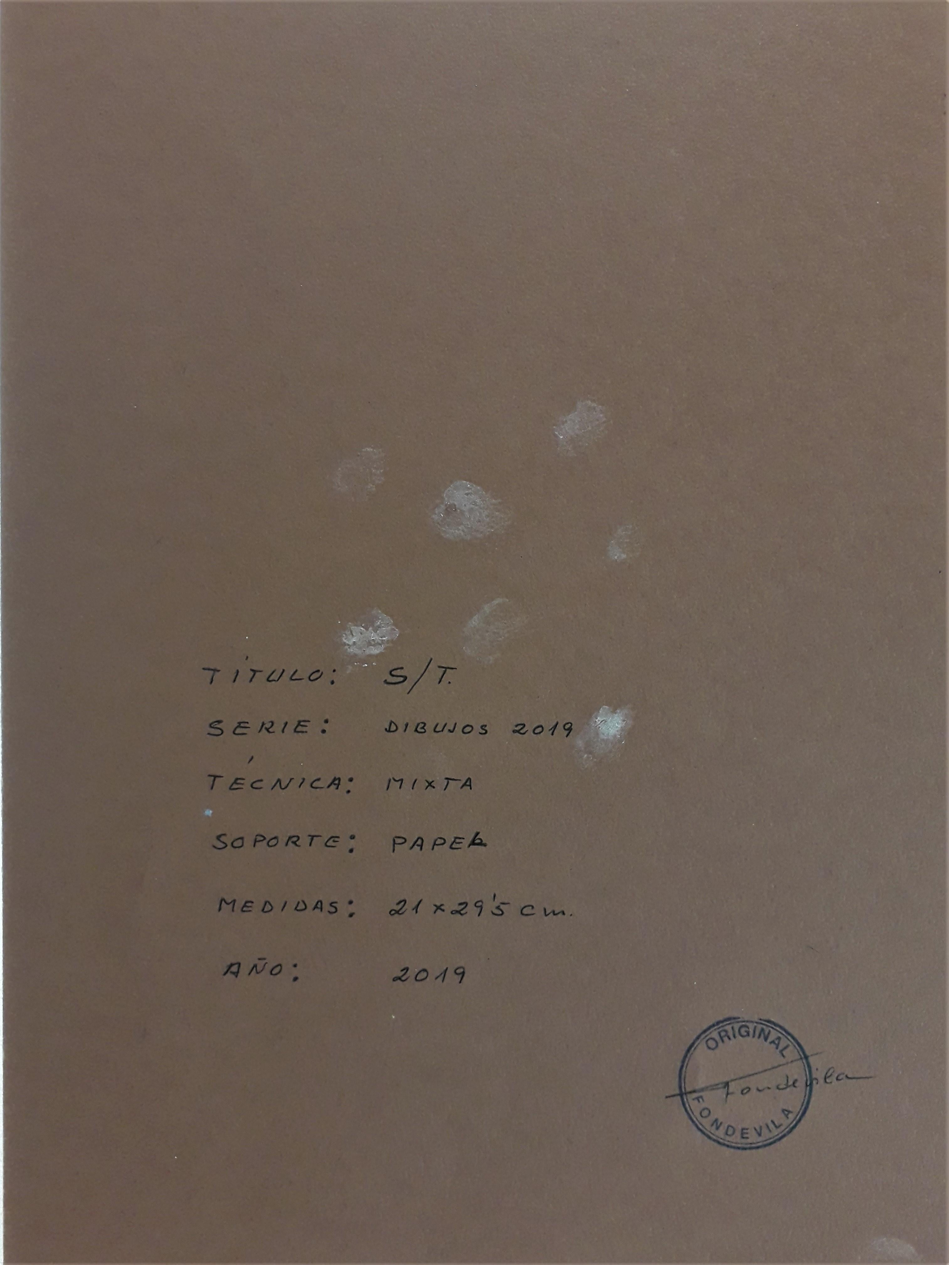 Untitled - Gray Abstract Drawing by José Antonio Fondevila