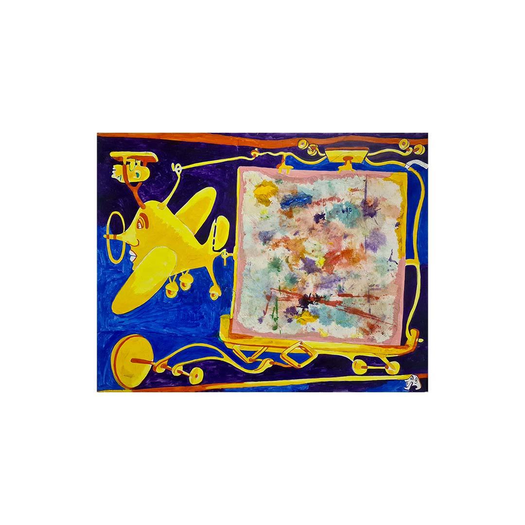 Sehr schöne Originalarbeit von Yvon Taillandier aus den 80er Jahren.

Das Werk von Yvon Taillandier ist mit der freien Figuration verwandt und vermischt Bild und Sprache. Seine Malerei hat eine ästhetische Nähe zur Art brut.