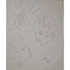 Jean Cocteau's drawing "Le Couple et la Lyre"