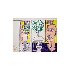 Œuvre originale de Yvon Taillandier - Couple de Capitipdes - Figuration libre