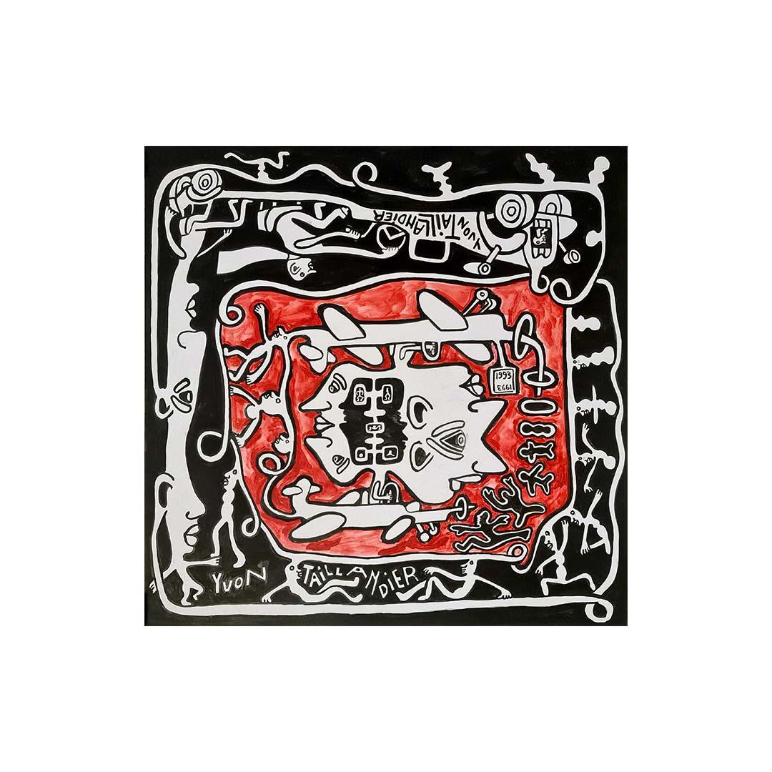 Muy bonita obra original de Yvon Taillandier fechada en 1993.

La obra de Yvon Taillandier está relacionada con la figuración libre, mezclando imagen y lenguaje. Su pintura tiene una cercanía estética con el Art Brut.

Gouache y fieltro

Figuración