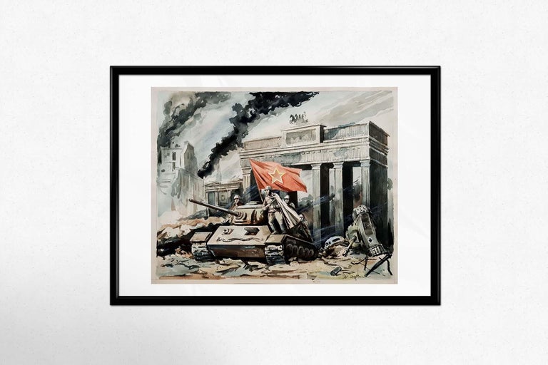 Unknown - Watercolor ink and Lavis for the Battle of Berlin CCCP - USSR -  World War II For Sale at 1stDibs