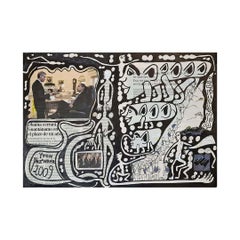 2009 Yvon Taillandier Gouache auf Zeitung Obama cerrara Guantanamo