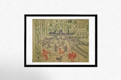 original felt drawing by Yvon Taillandier - Capitipèdes Bouddhiste