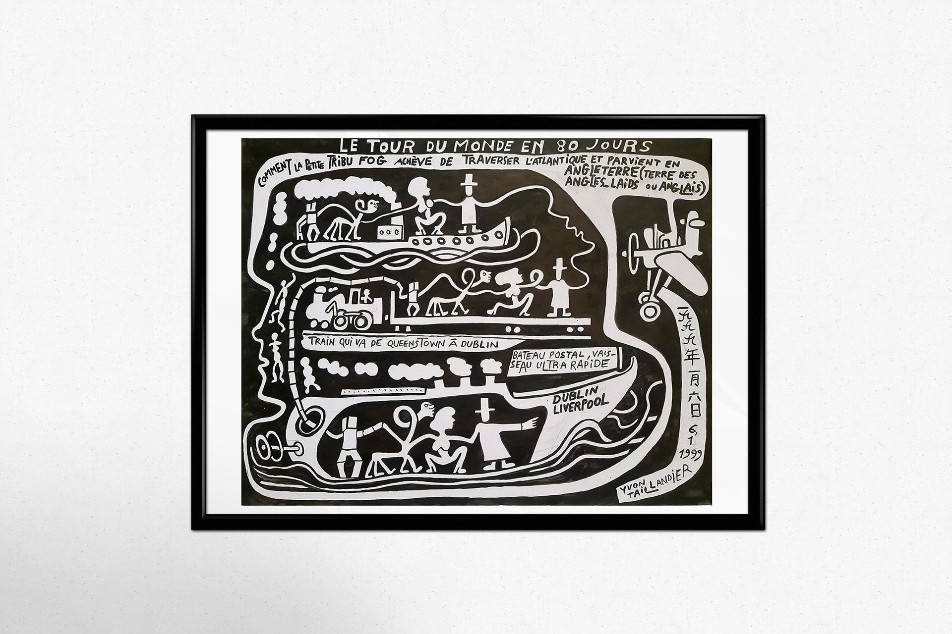 1999 Art original d'Yvon Taillandier - Le tour du monde en 80 jours en vente 1
