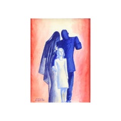 World War II original gouache and watercolor by Paul Colin