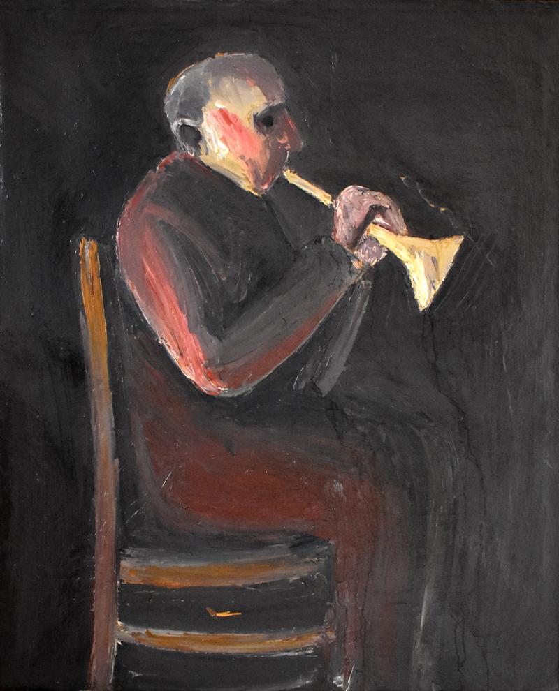 Lev Tabenkin Figurative Painting - The Trumpet Player