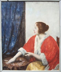 Portrait of a Girl Playing Cards