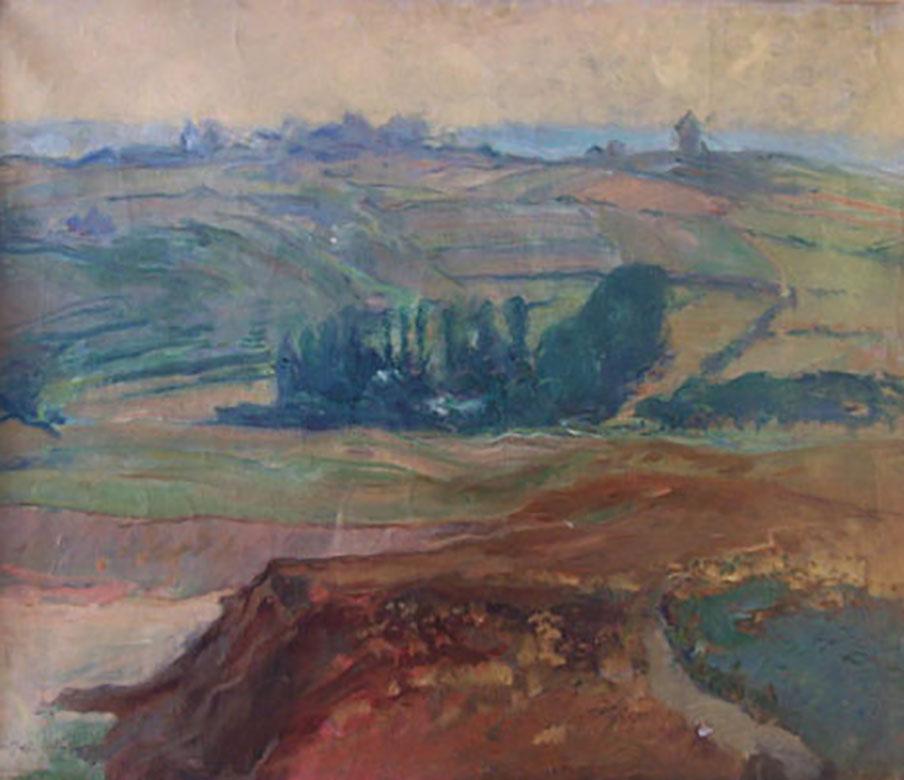 Landscape Painting di Constantin Kousnetsoff - Champs au Bretagne