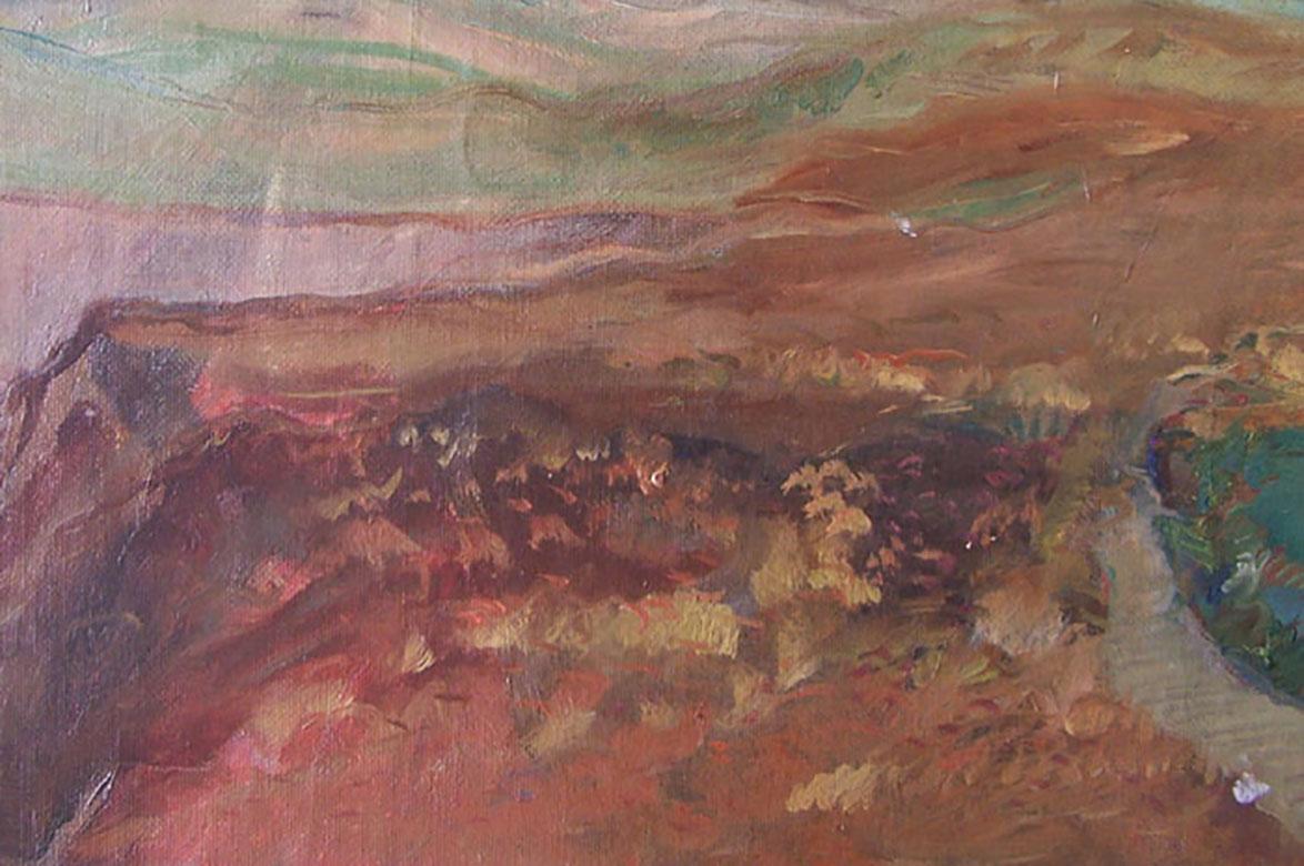 Champs au Bretagne - Landscape Painting Grigio di Constantin Kousnetsoff