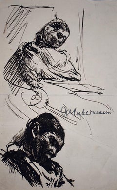 Nachttisch-Doppelporträt Martha Liebermann  Schlafende Zwei studierte von Mar