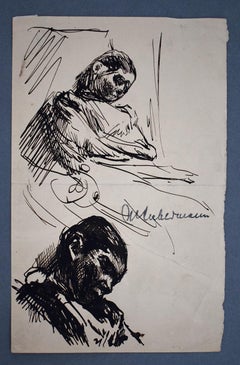 Schlafen - Doppelporträt Martha Liebermann  Schlafende - Zwei Studien von Marli