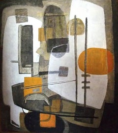 Vintage  Abstract Composition - Yugoslavian French Abstract 