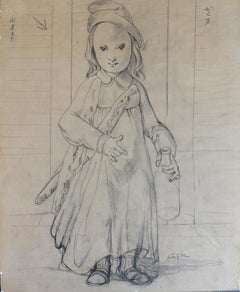 Vintage The Little Housewife  Le petite ménagere - Drawing on Chine Paper