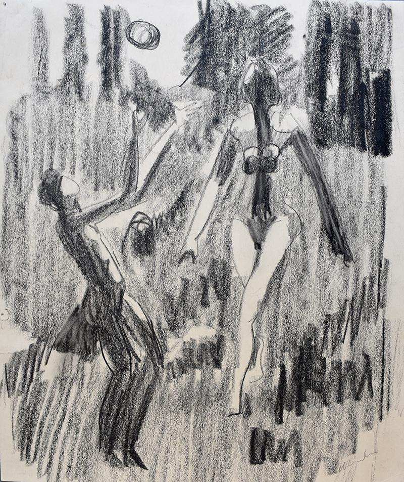 Ernst Ludwig Kirchner Figurative Art – Ball spielende Aktfiguren