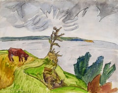 Journée grise  Étiquette Grauer - Paysage vache Allemagne